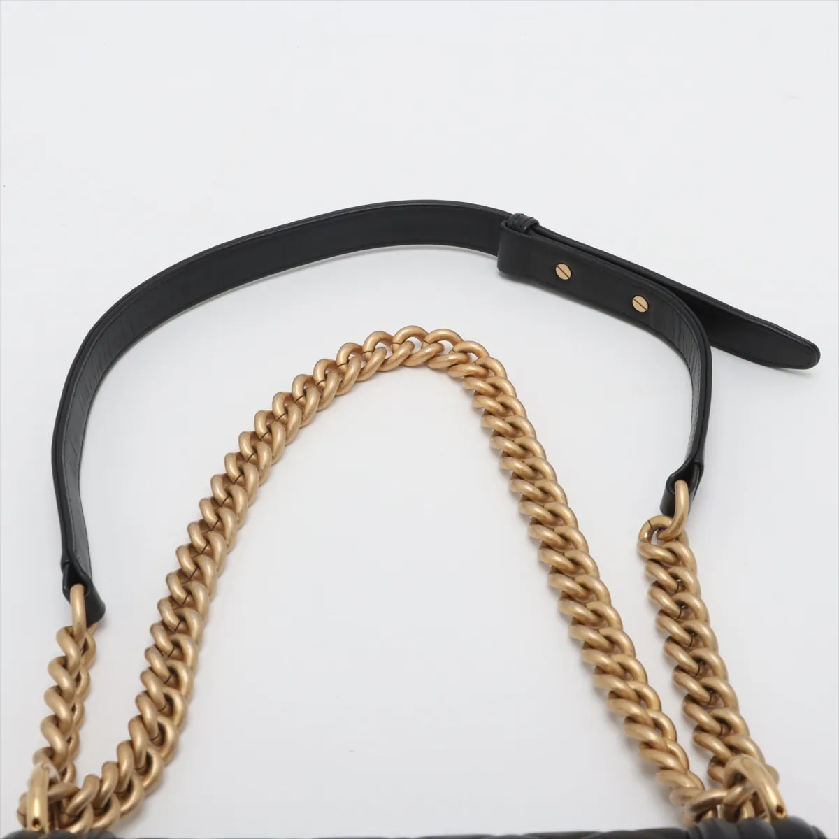 Boy Chanel 20 Small Lambskin Chain Shoulder Bag Black Gold Hardware 30914710 30s A67085 — view 6