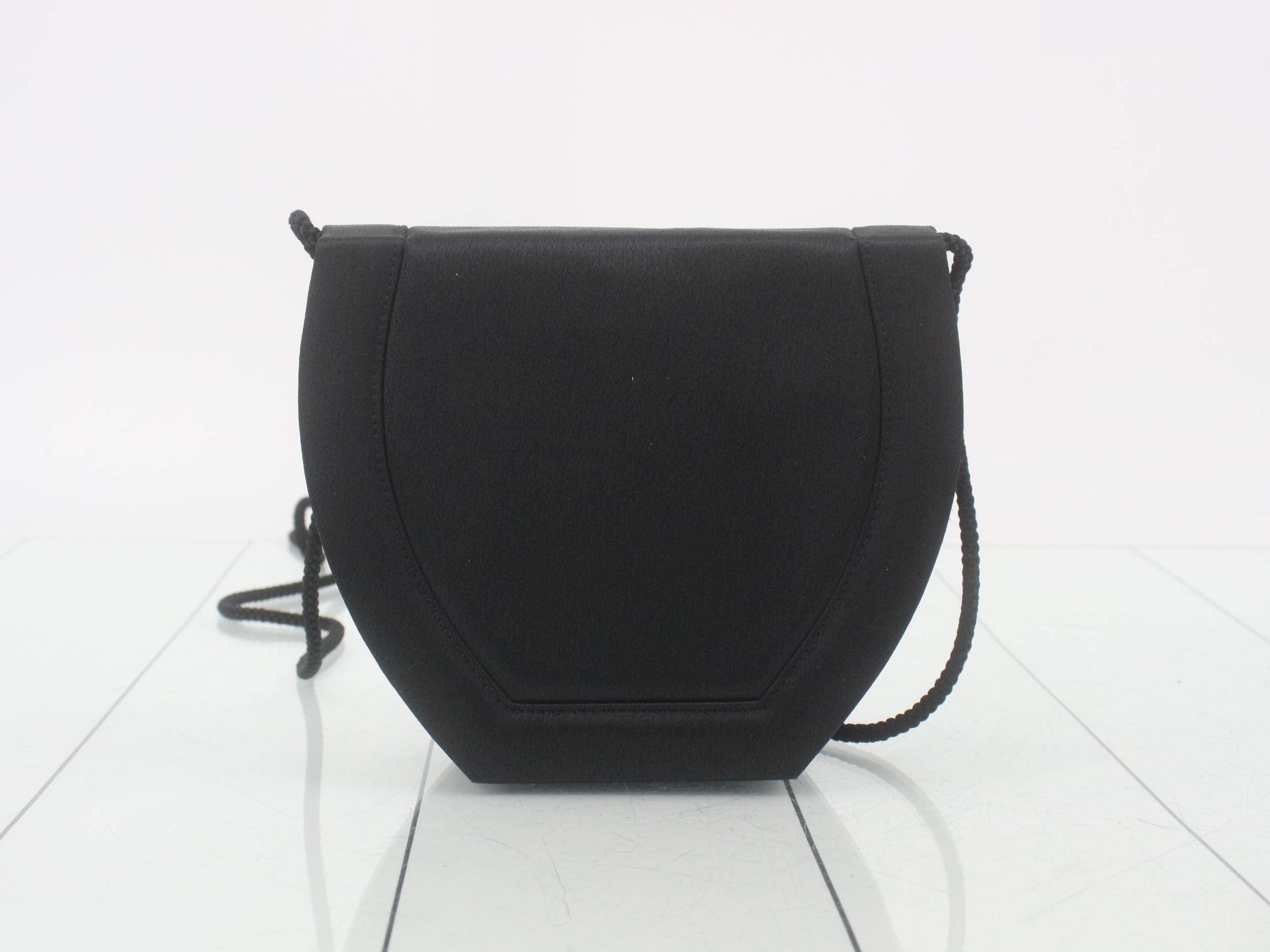 Satin Black Crossbody Ribbon Shoulder Bag — view 2