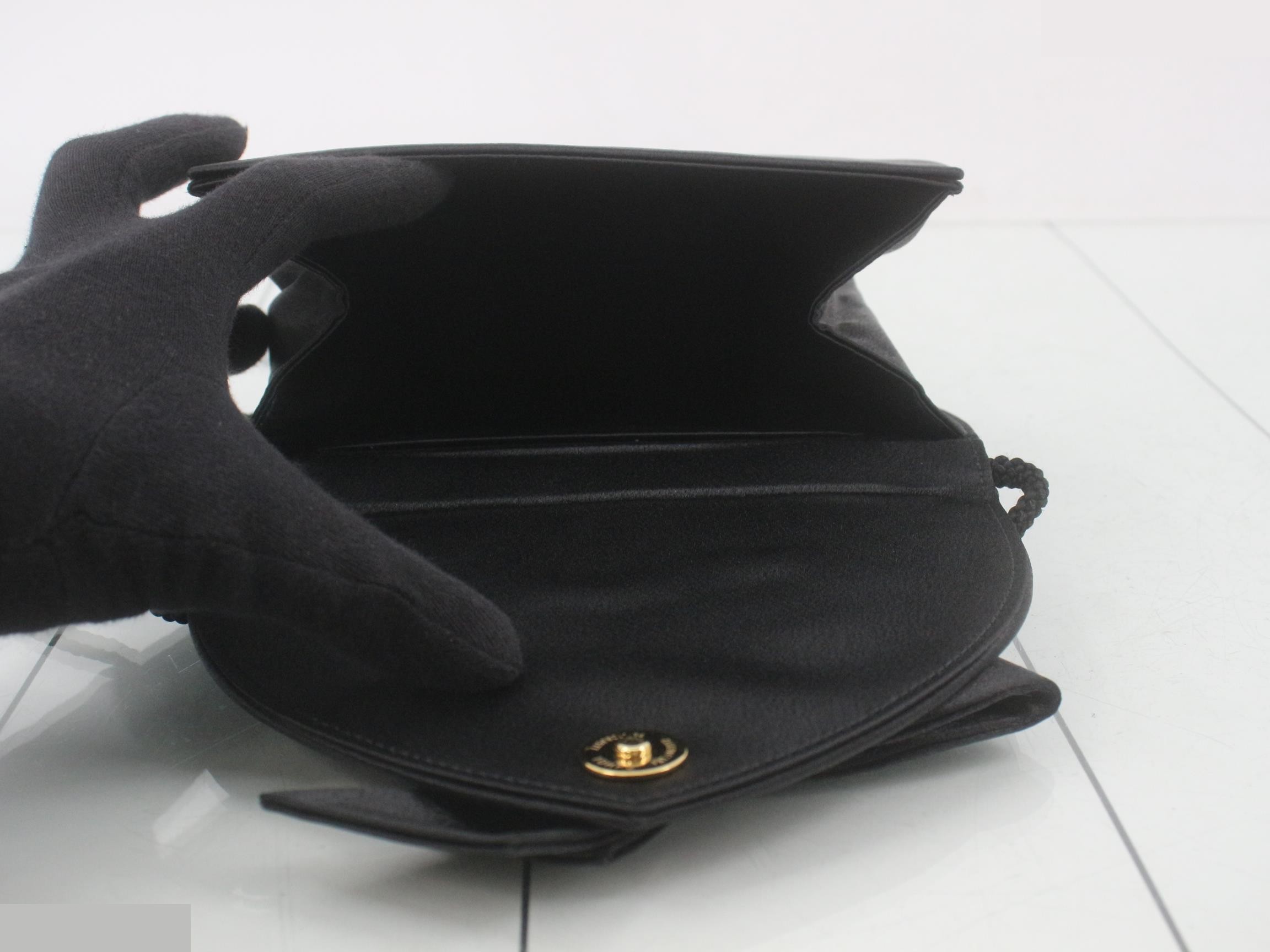 Satin Black Crossbody Ribbon Shoulder Bag — view 4