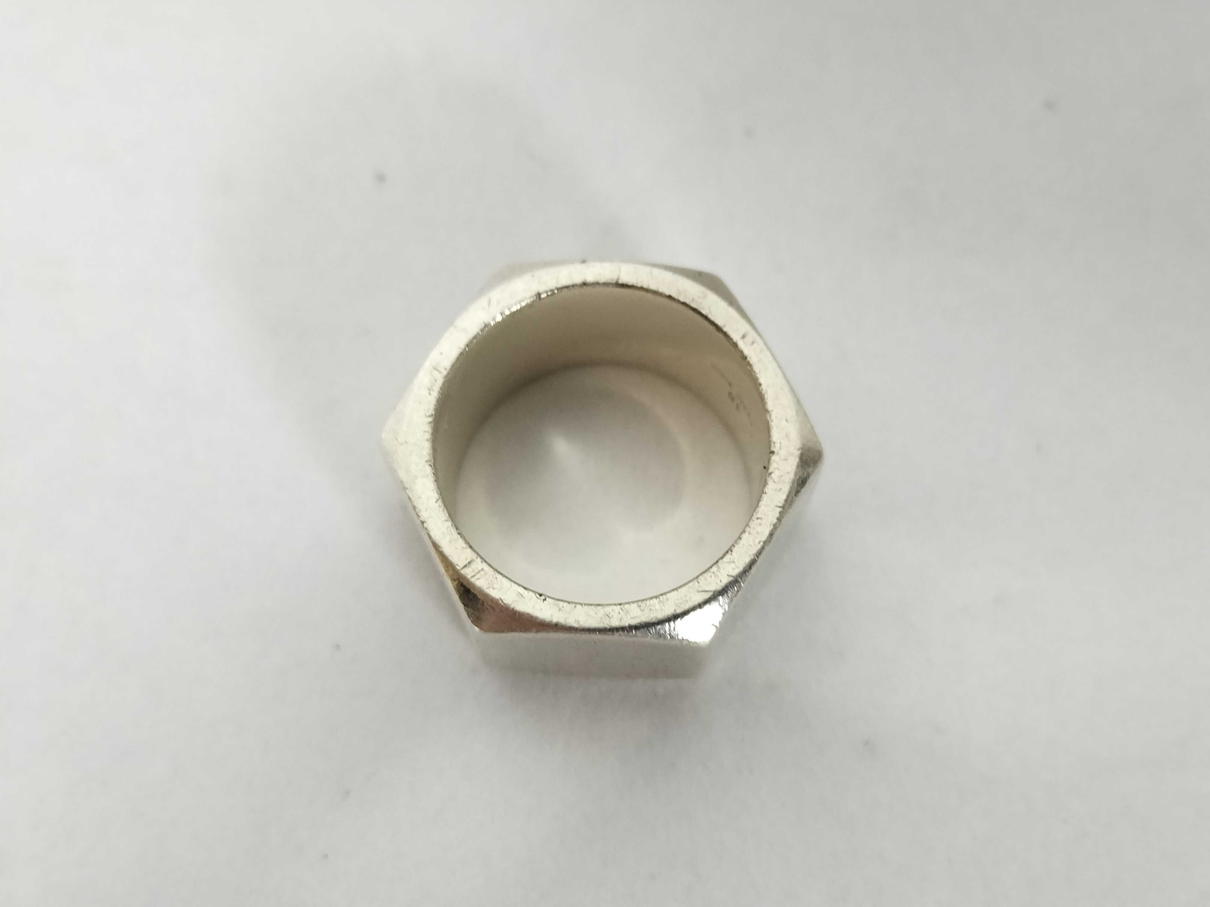 Hexagon Nut Ring / 925 Sterling Silver / 20.3g — view 6