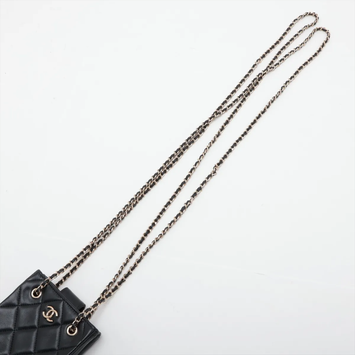 Mini Matelassé Lambskin Chain Shoulder Bag, Black with Gold Hardware, 31896377, Series 31, AP2547 — view 5