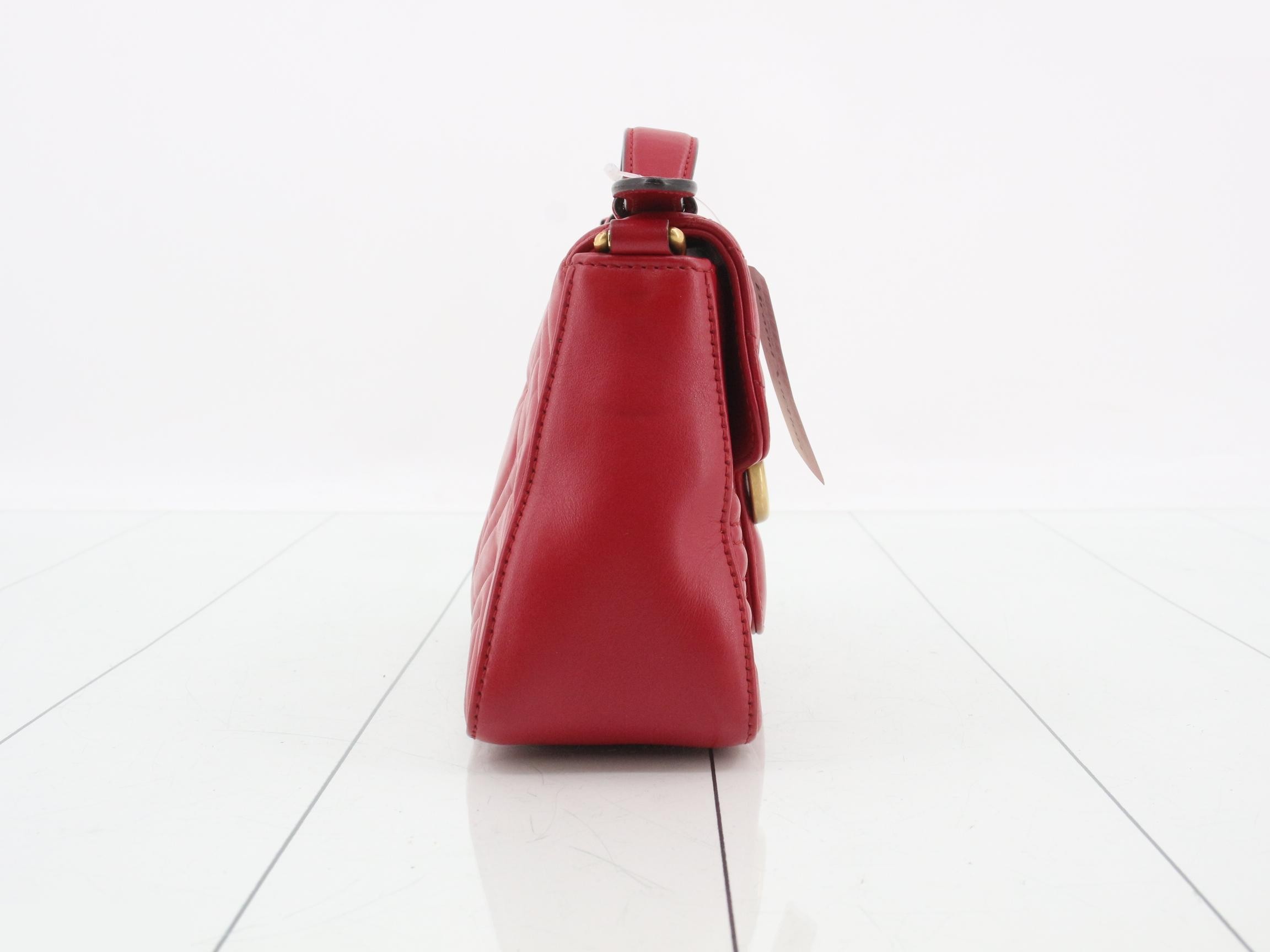 GG Marmont Leather 2-Way Handbag, Red — view 4