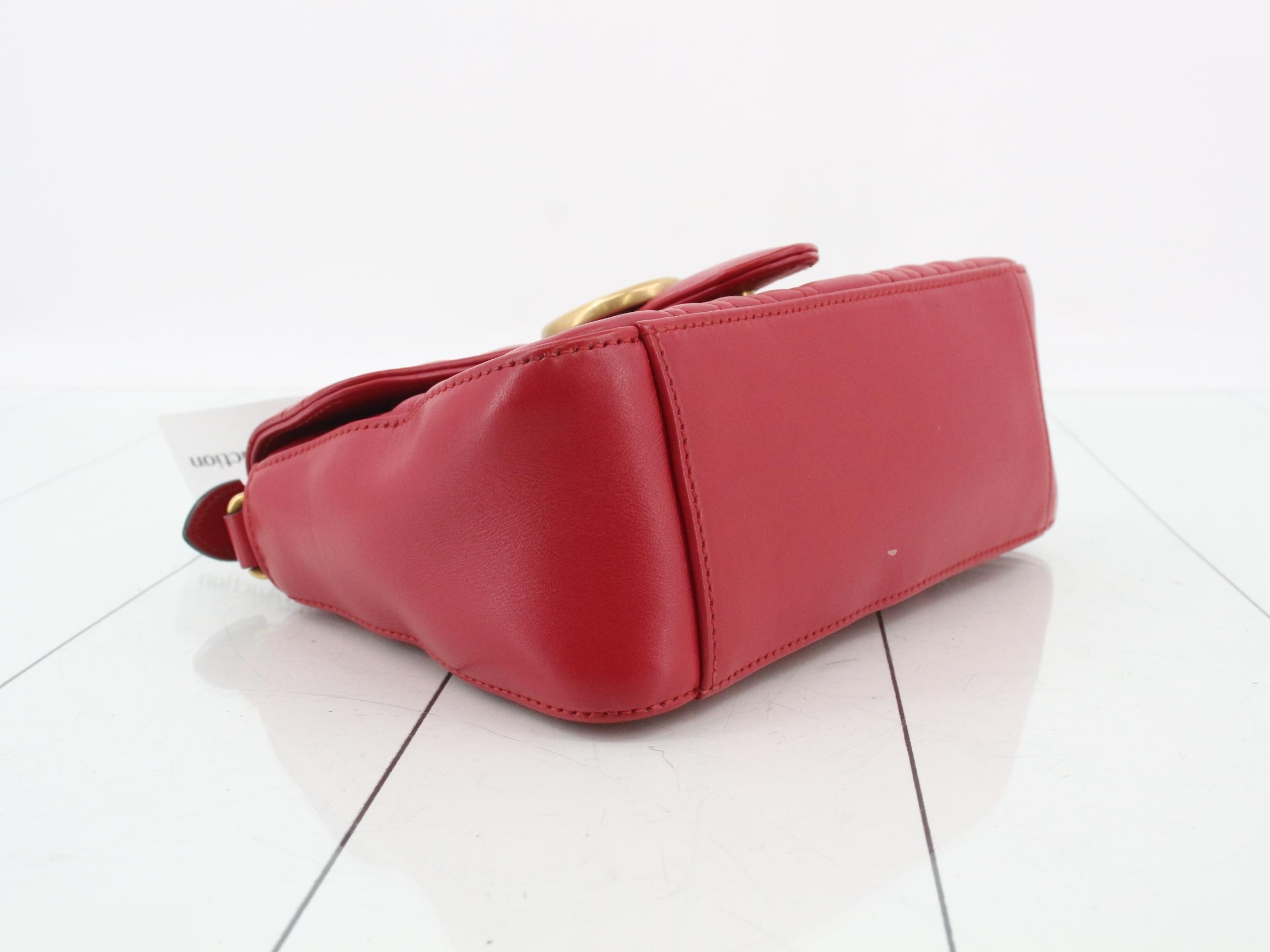 GG Marmont Leather 2-Way Handbag, Red — view 5