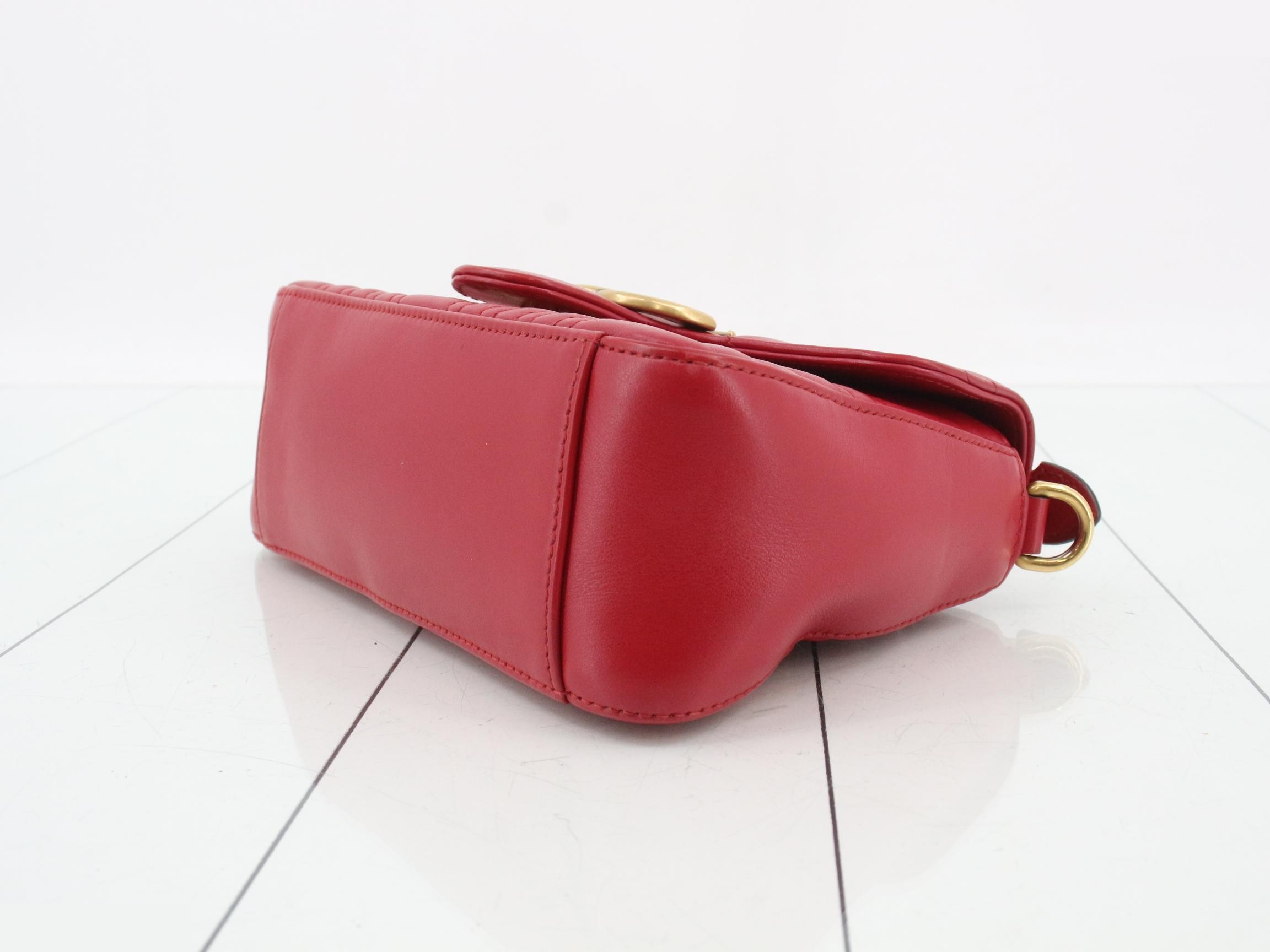 GG Marmont Leather 2-Way Handbag, Red — view 6