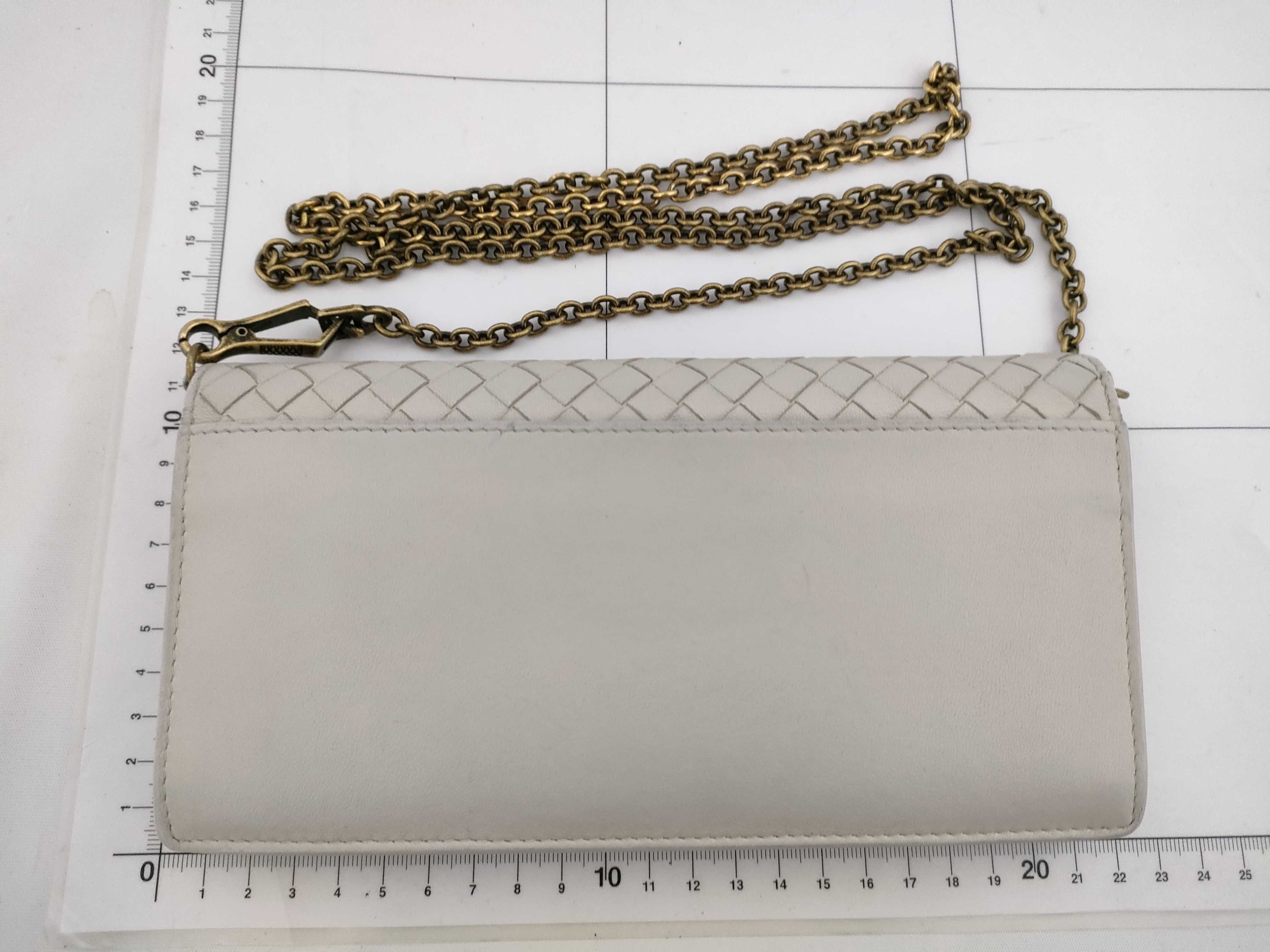 Intrecciato Leather Chain Wallet Long Wallet with Serial Number Card Holder — view 2