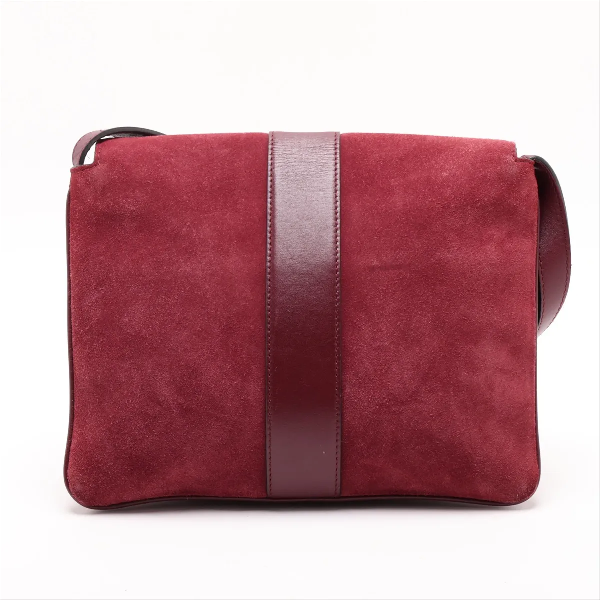 Allie Medium Suede x Leather Shoulder Bag, Red, 550126 — view 2