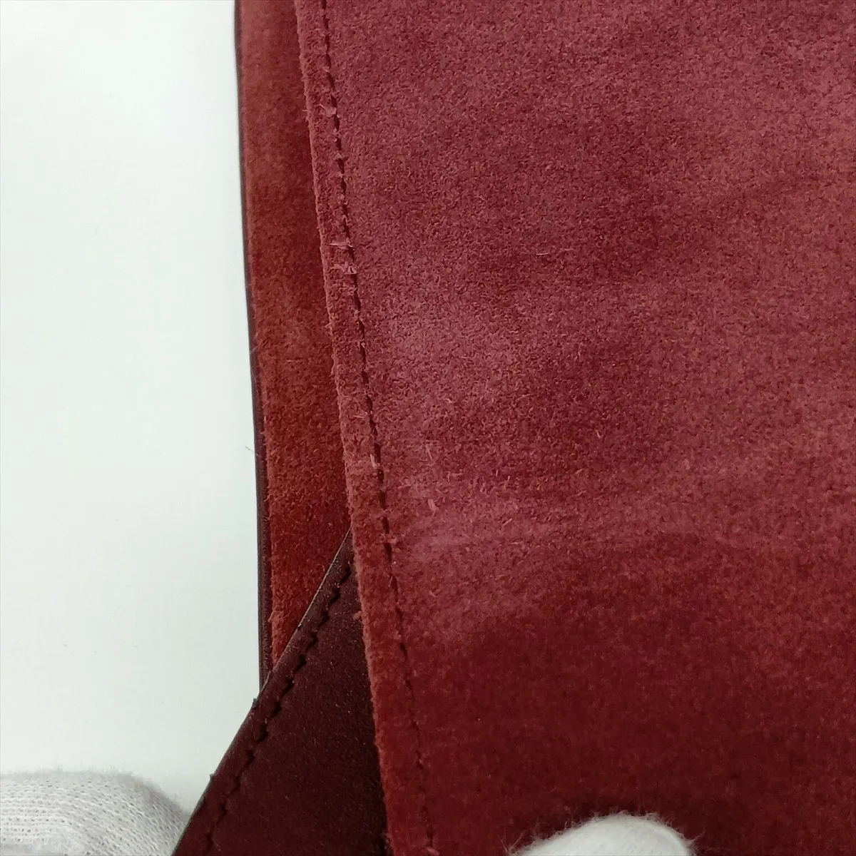 Allie Medium Suede x Leather Shoulder Bag, Red, 550126 — view 12