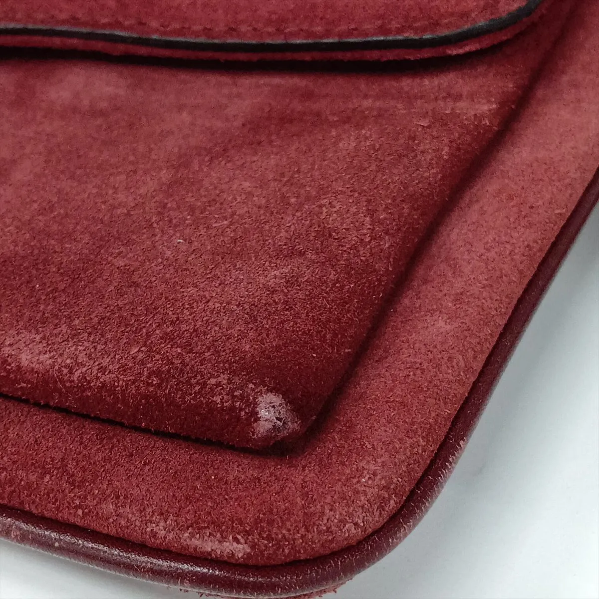 Allie Medium Suede x Leather Shoulder Bag, Red, 550126 — view 14