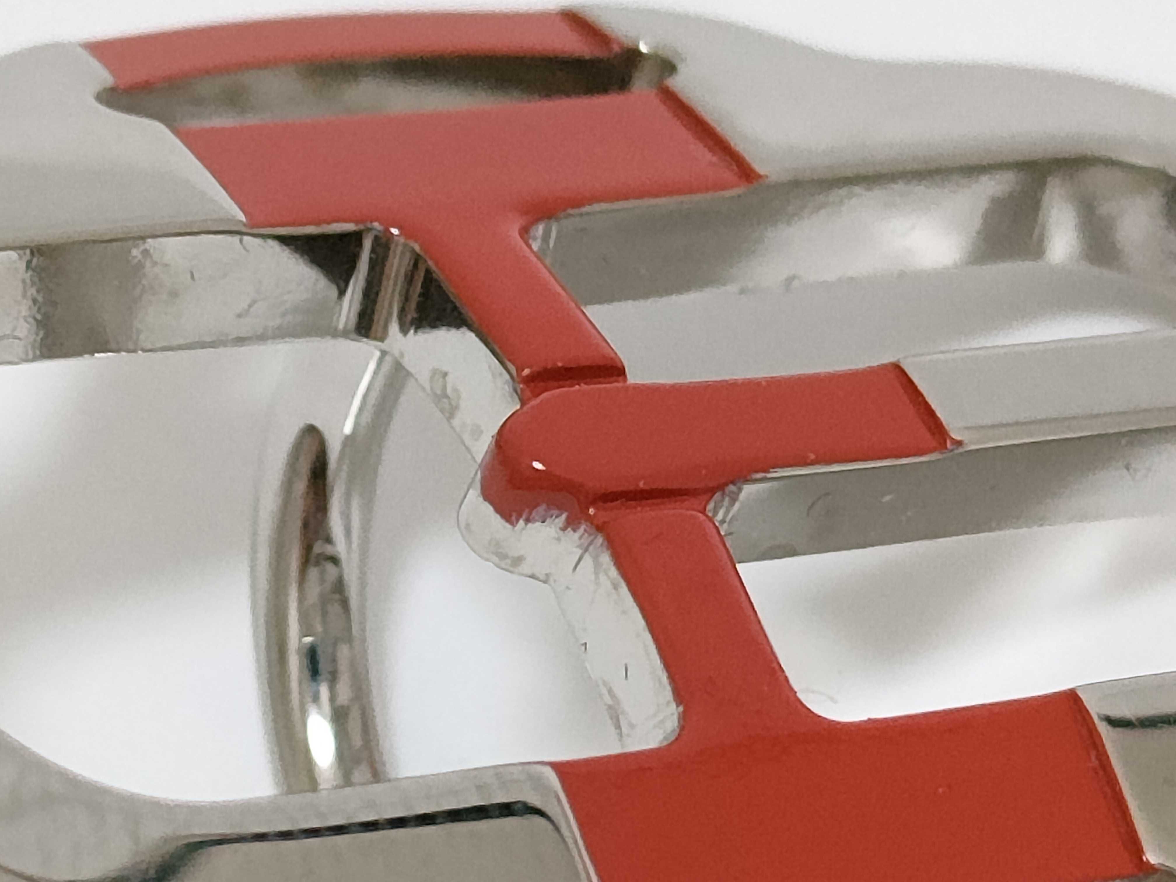 Mini Buckle Twilly Ring, Red, Silver Hardware, Hermes, Unused, Other Accessories — view 5