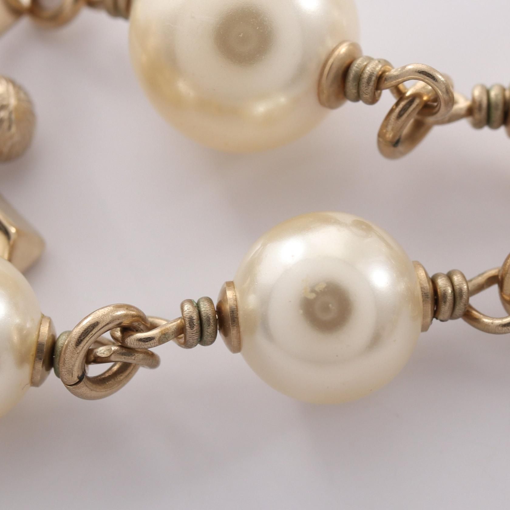 Artificial Pearl / Rhinestone, Gold — view 9