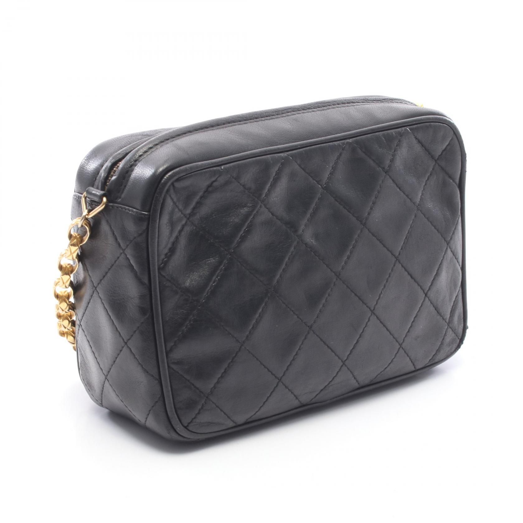 Black Matelasse Fringe Mini Chain Shoulder Bag Lambskin (sheep Leather) — view 2