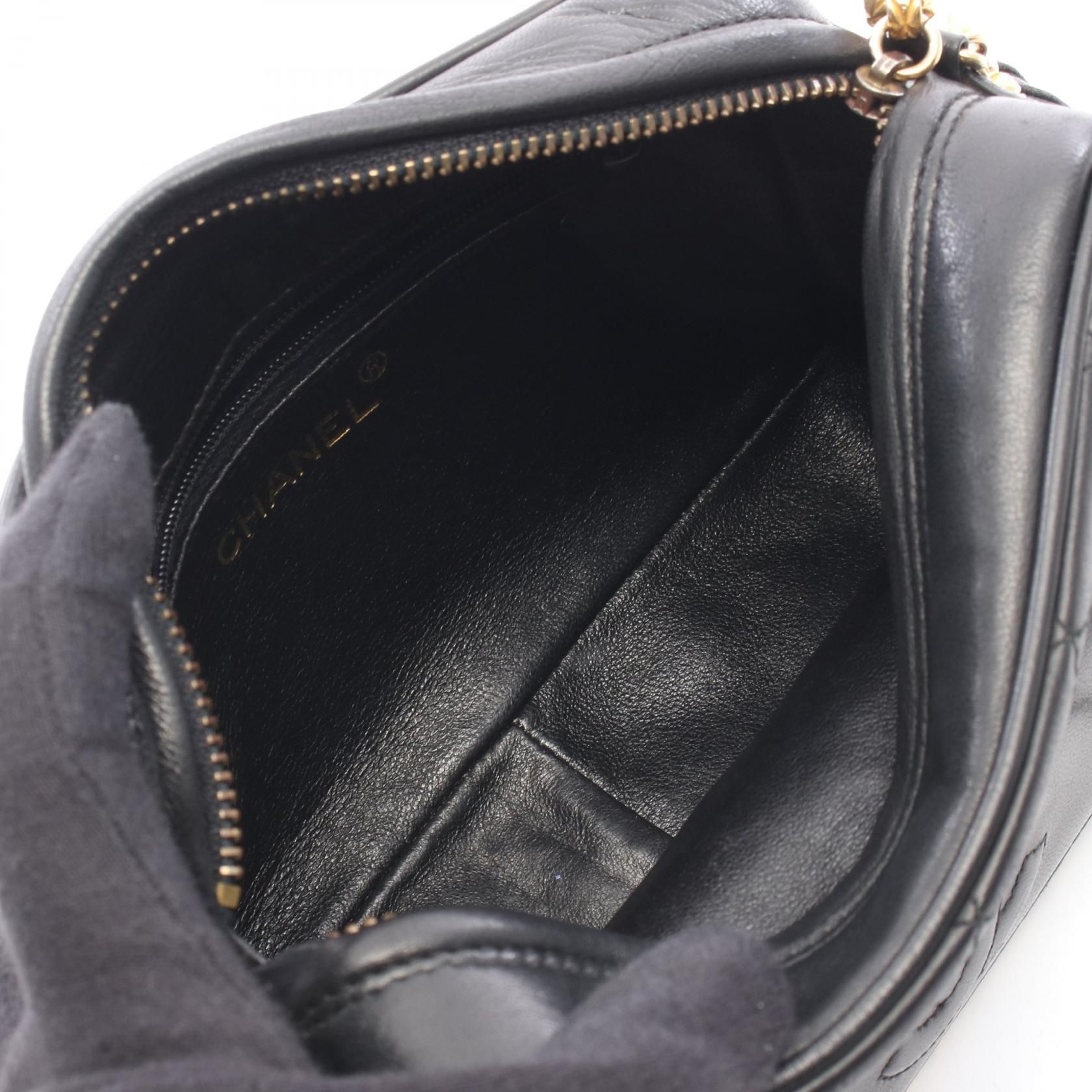 Black Matelasse Fringe Mini Chain Shoulder Bag Lambskin (sheep Leather) — view 3