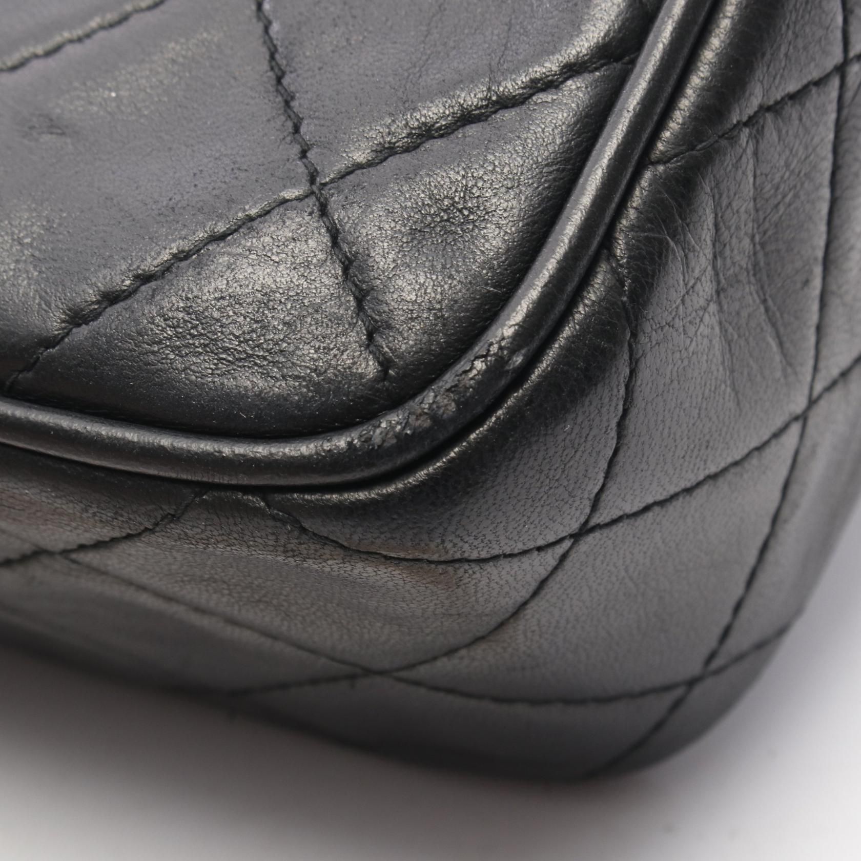Black Matelasse Fringe Mini Chain Shoulder Bag Lambskin (sheep Leather) — view 10