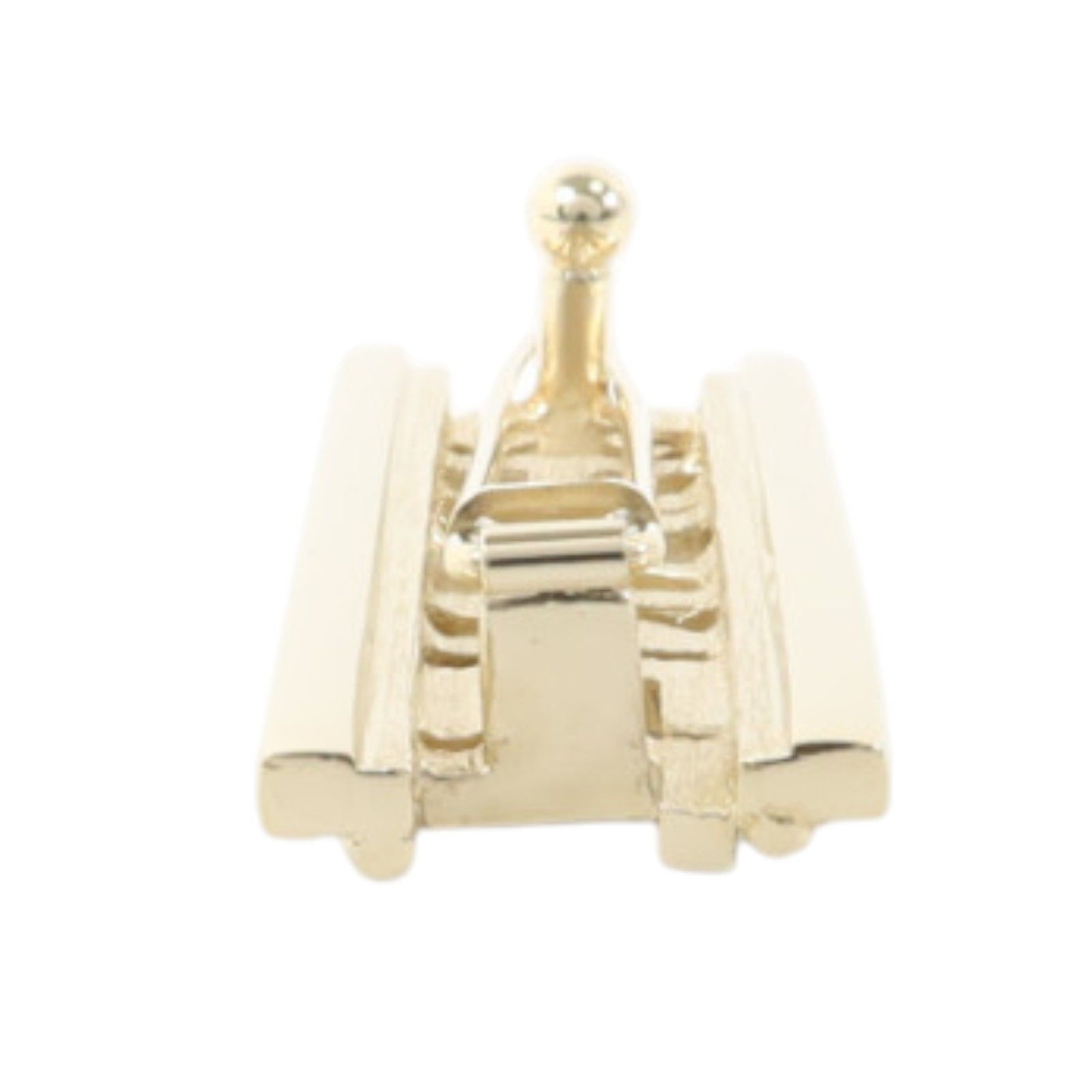 Crystal Gold Tone Chanel Logo Hair Barrette w/Box — view 4