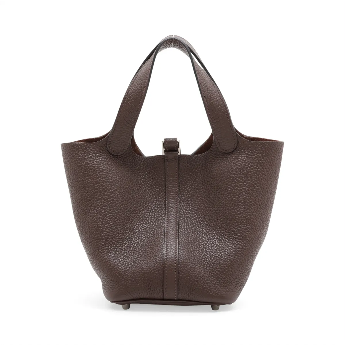 Picotin Lock 18 PM, Taurillon Clemence leather, Chocolate color, Silver hardware P: 2012 — view 2