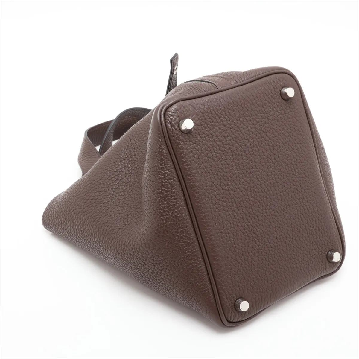 Picotin Lock 18 PM, Taurillon Clemence leather, Chocolate color, Silver hardware P: 2012 — view 4