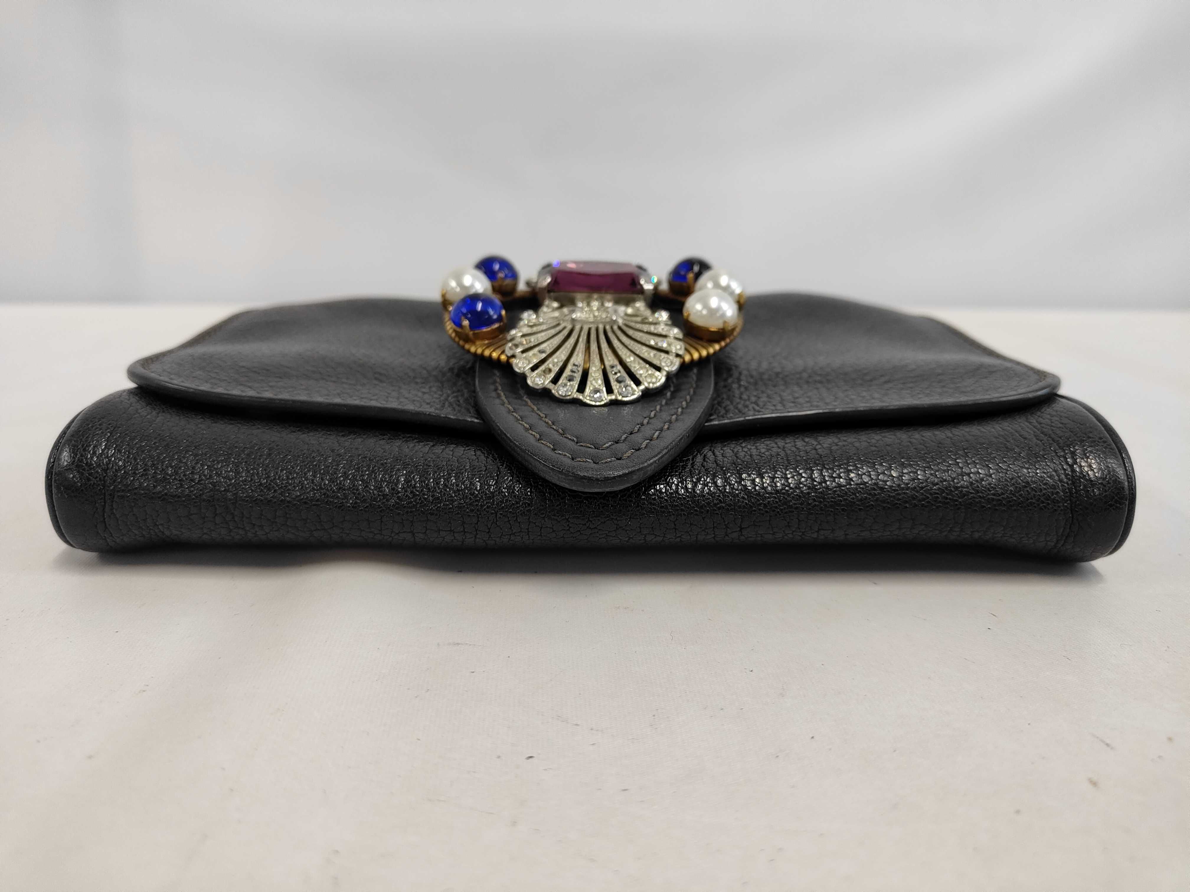 Madras Chain Shoulder Bag with Rhinestones, Black Shoulder Bag — view 4