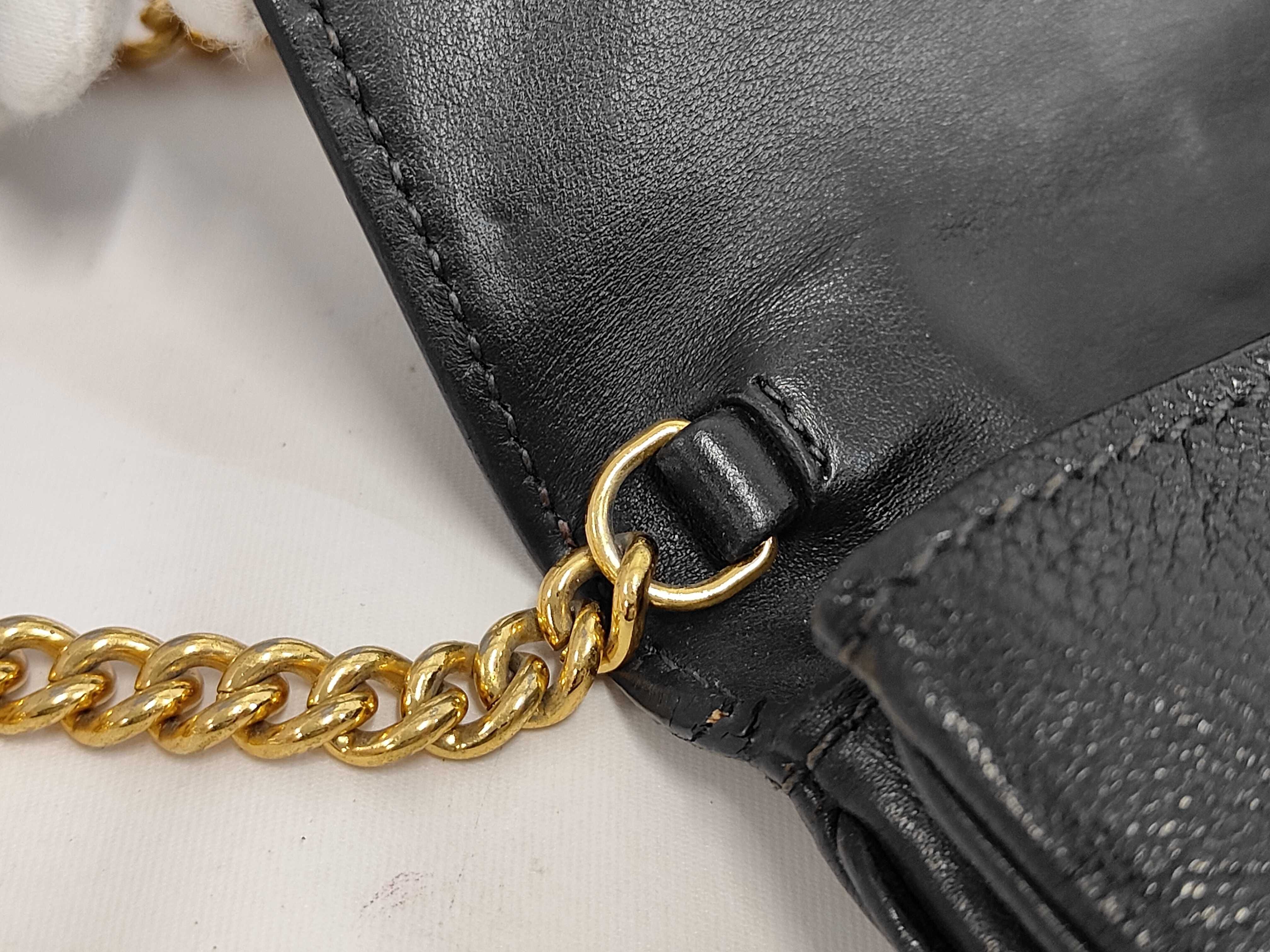 Madras Chain Shoulder Bag with Rhinestones, Black Shoulder Bag — view 6