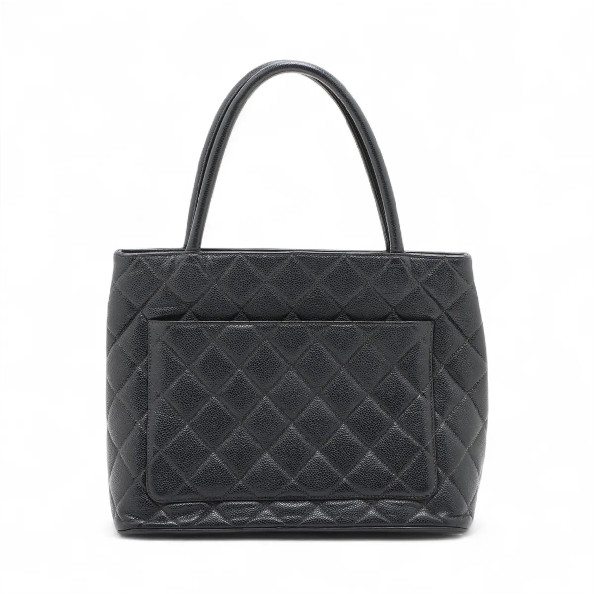 reprint caviar skin tote bag black silver hardware 8133789 8th series — view 2