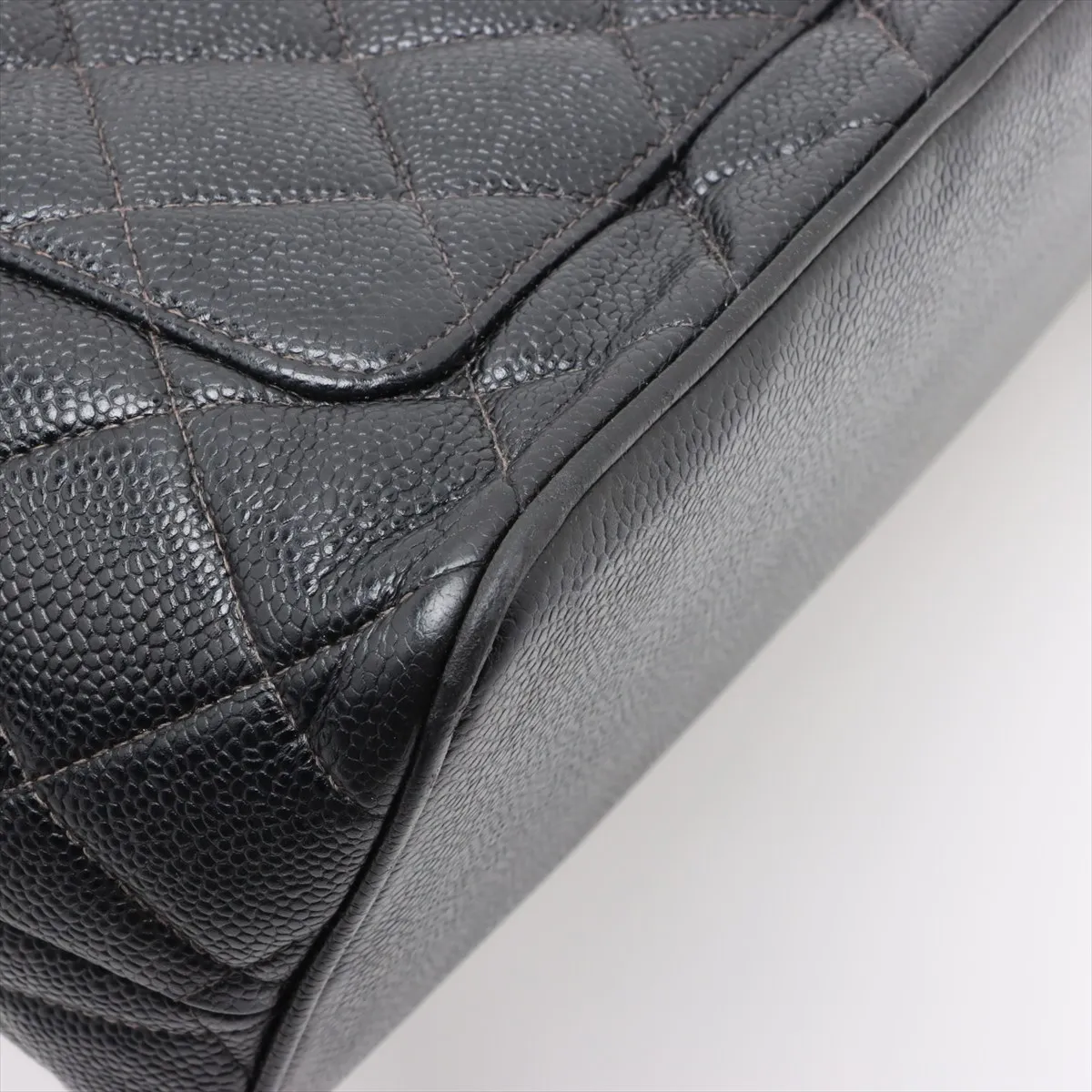 reprint caviar skin tote bag black silver hardware 8133789 8th series — view 14