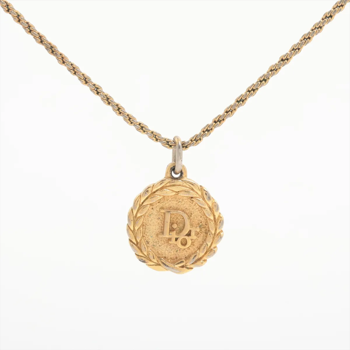 logo necklace, GP gold,