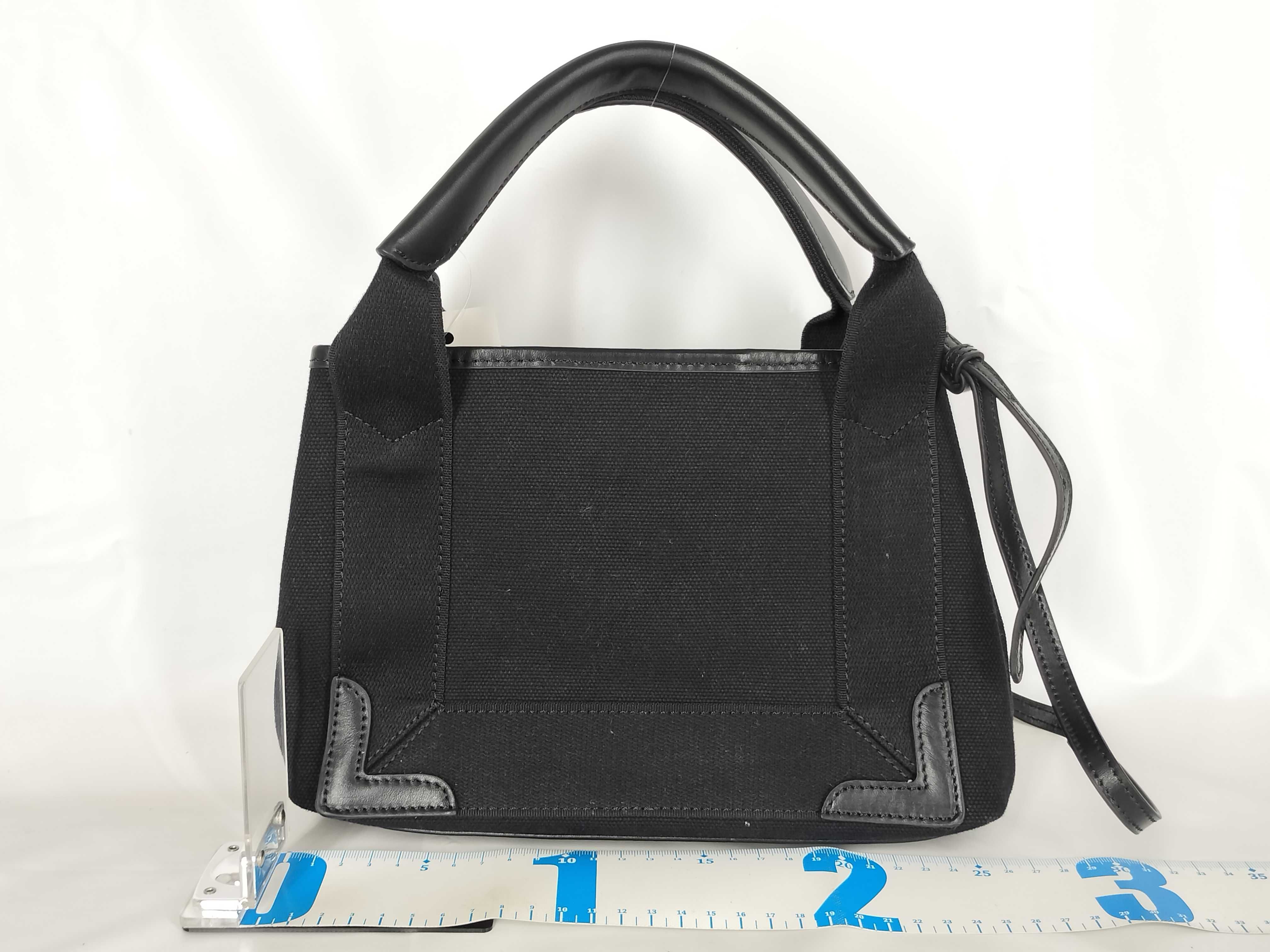 Canvas x Leather 2-Way Handbag, Black — view 2