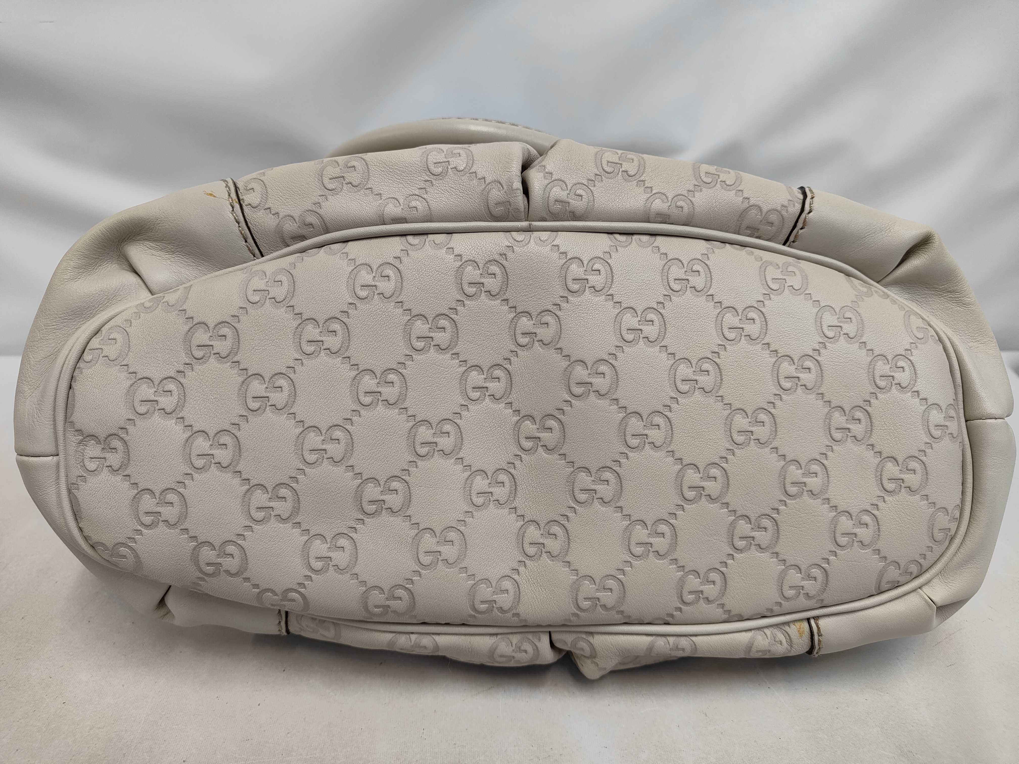 GG pattern Diamante full leather handbag, white, 247902 (handbag) — view 4