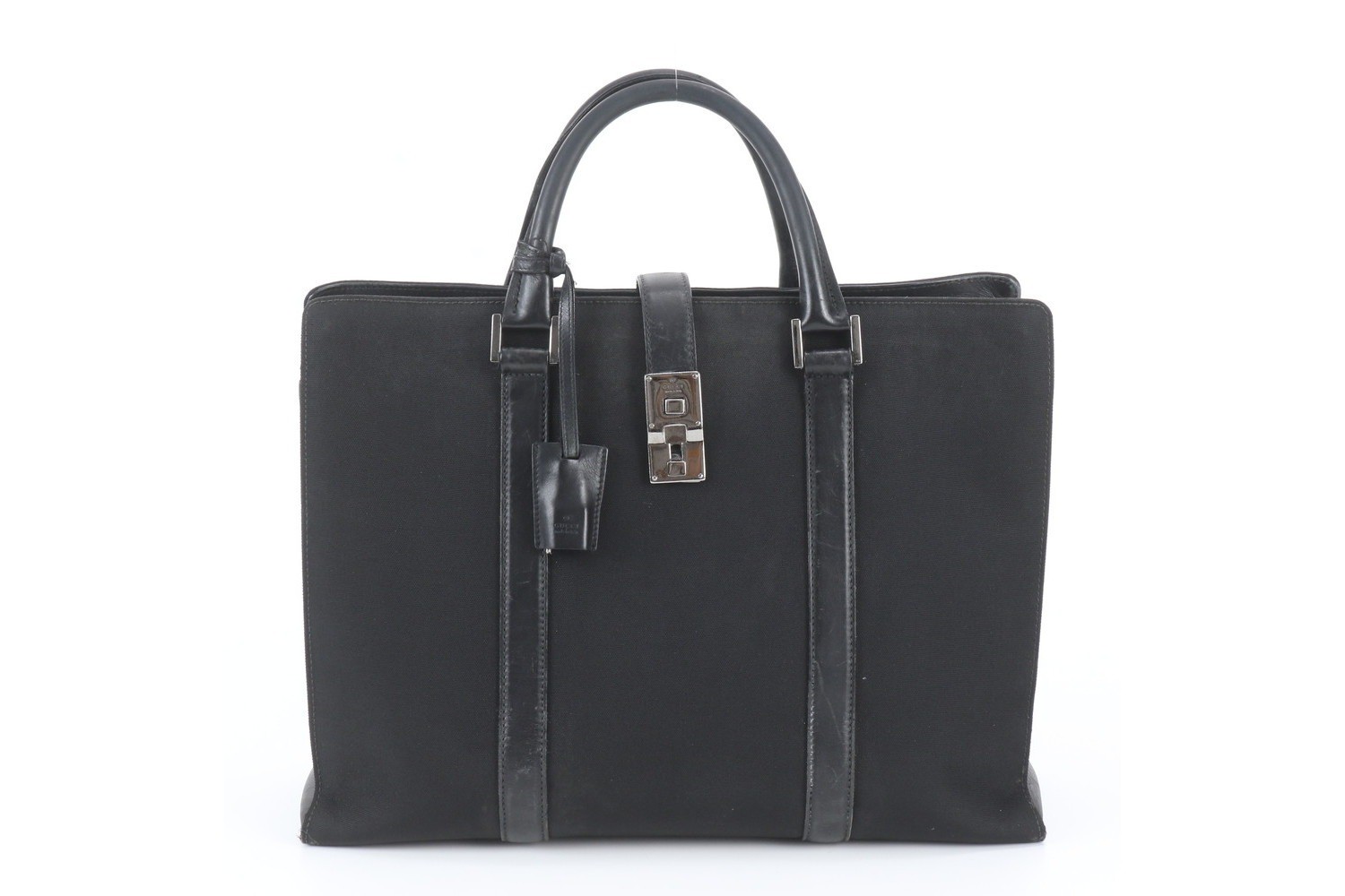 114262 Leather Nylon Business Bag Briefcase