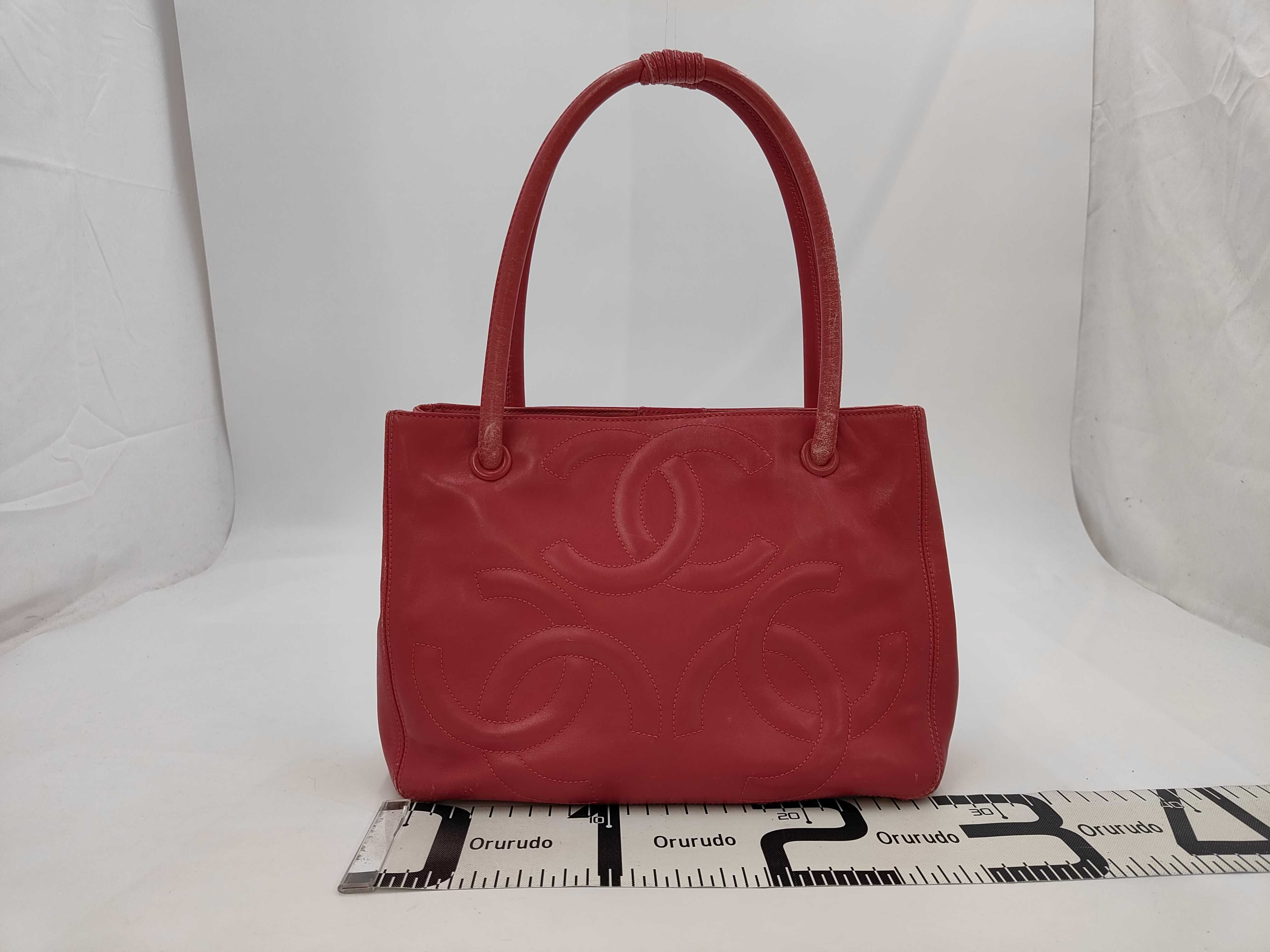 Triple Coco Handbag Tote Bag Lamb Pink Handbag — view 2