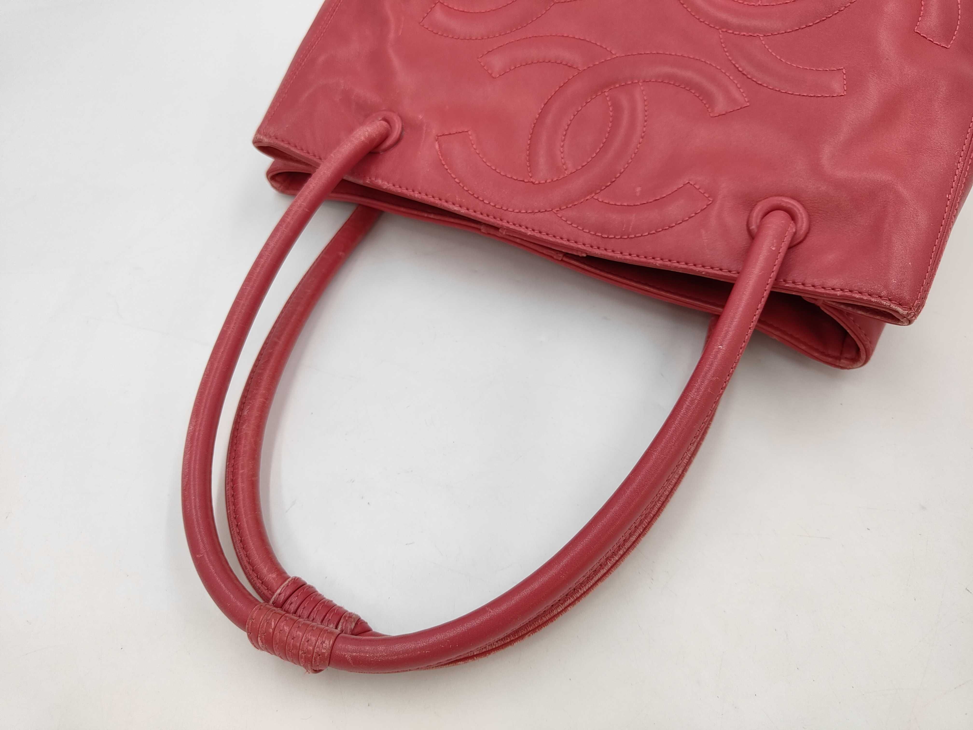 Triple Coco Handbag Tote Bag Lamb Pink Handbag — view 12