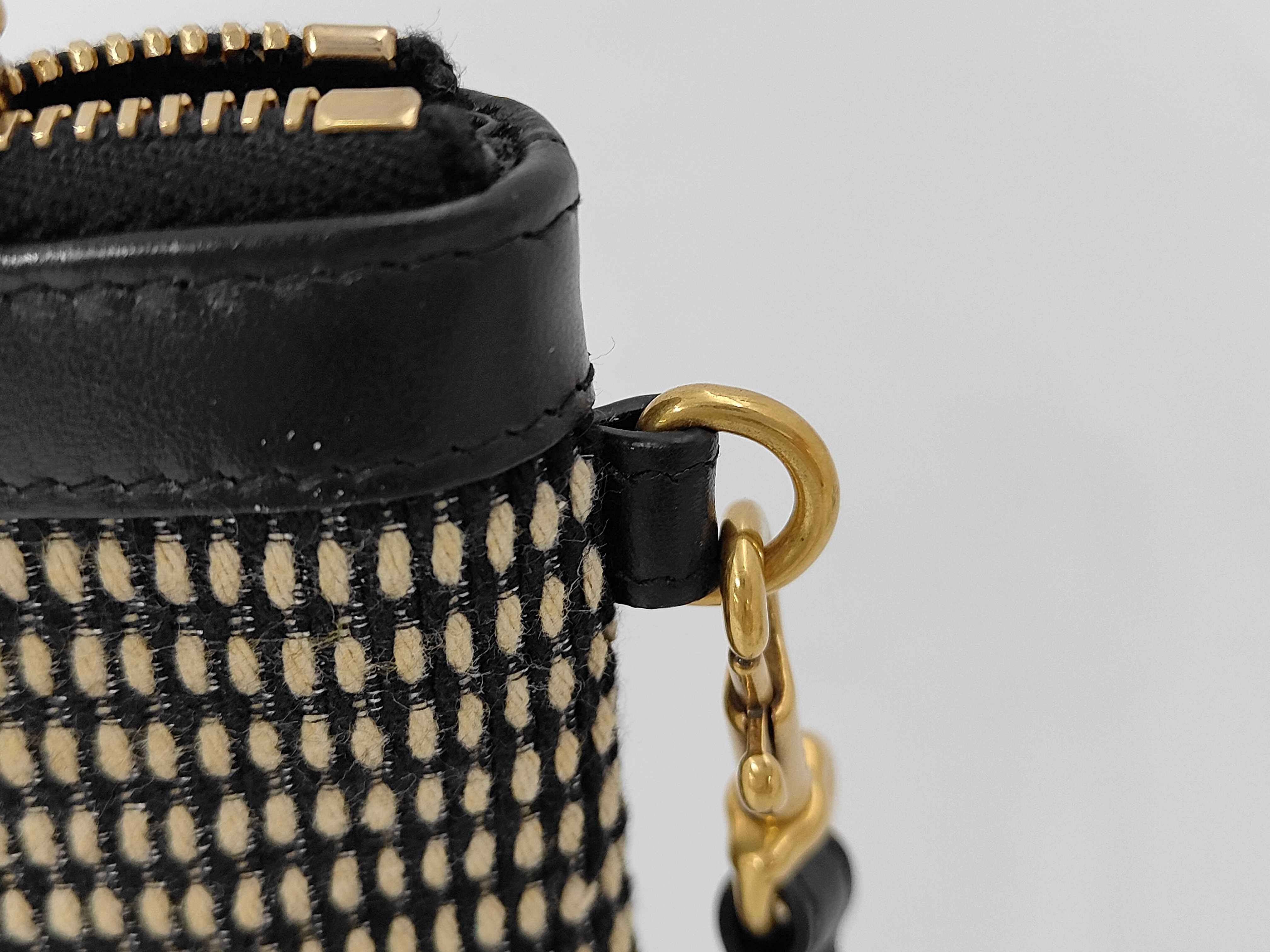 Rive Gauche Clutch Bag, Canvas, Black x Beige, Second Bag — view 3