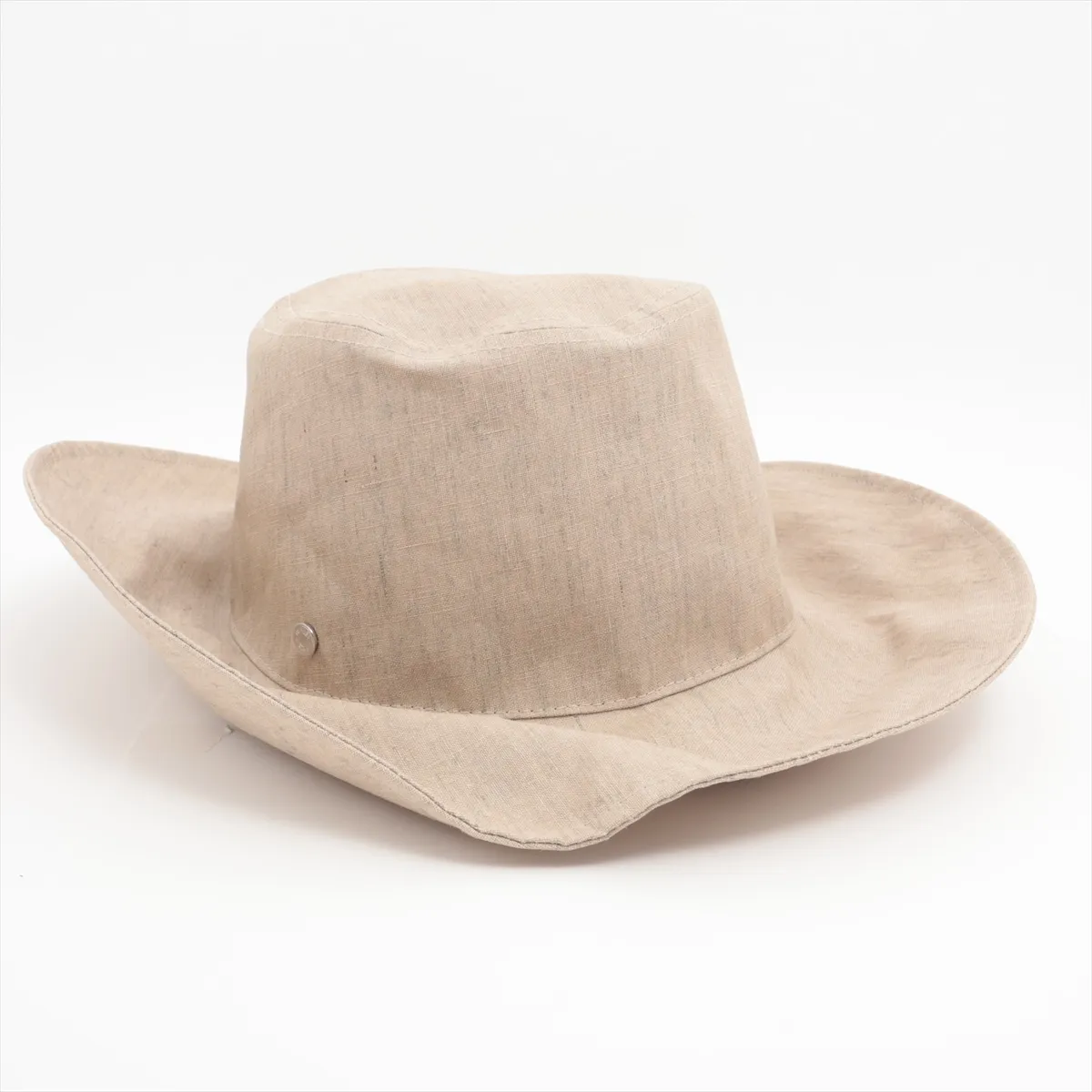 Sellier Hat, size 58, linen, beige. Shows signs of wear, stretching, — view 2