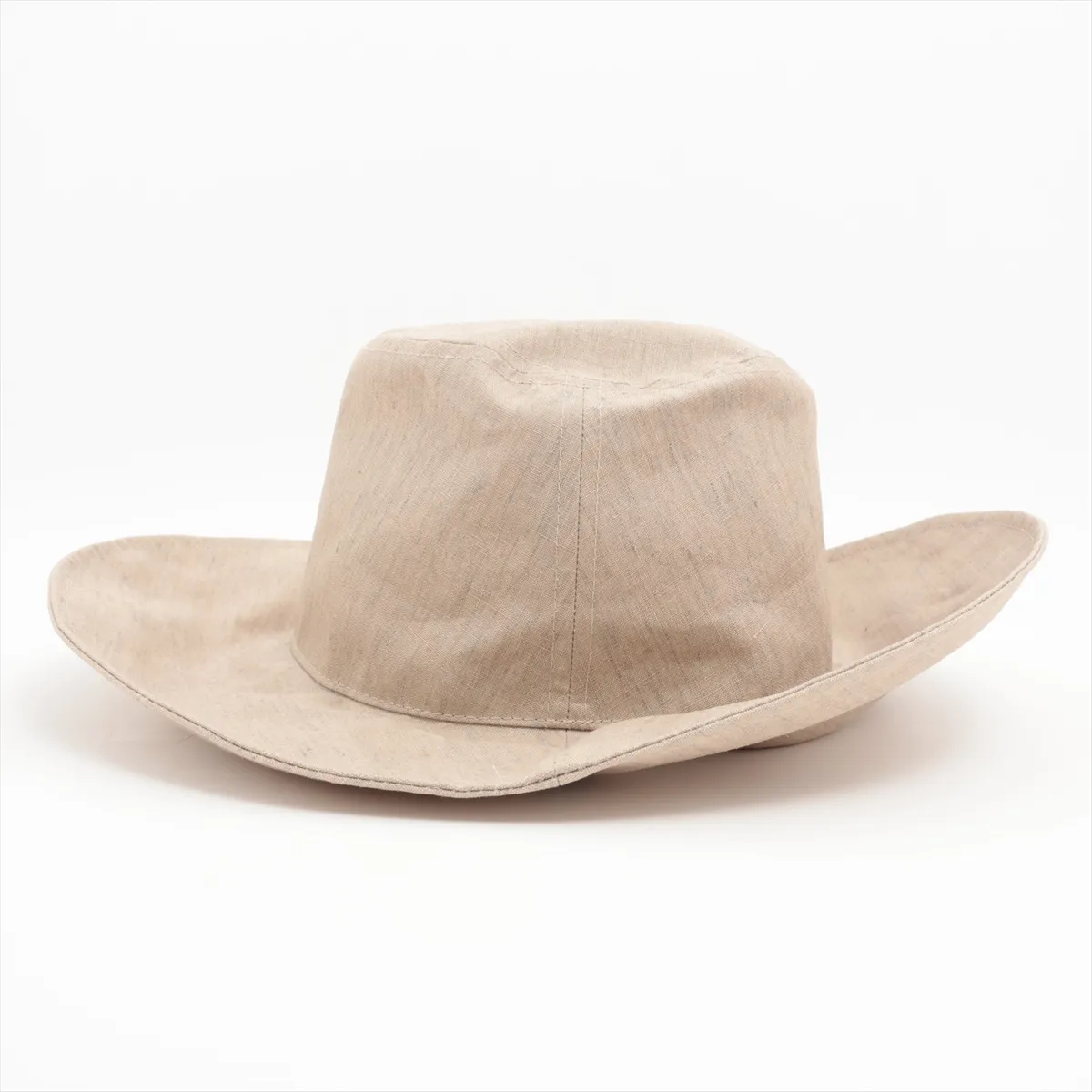 Sellier Hat, size 58, linen, beige. Shows signs of wear, stretching, — view 3