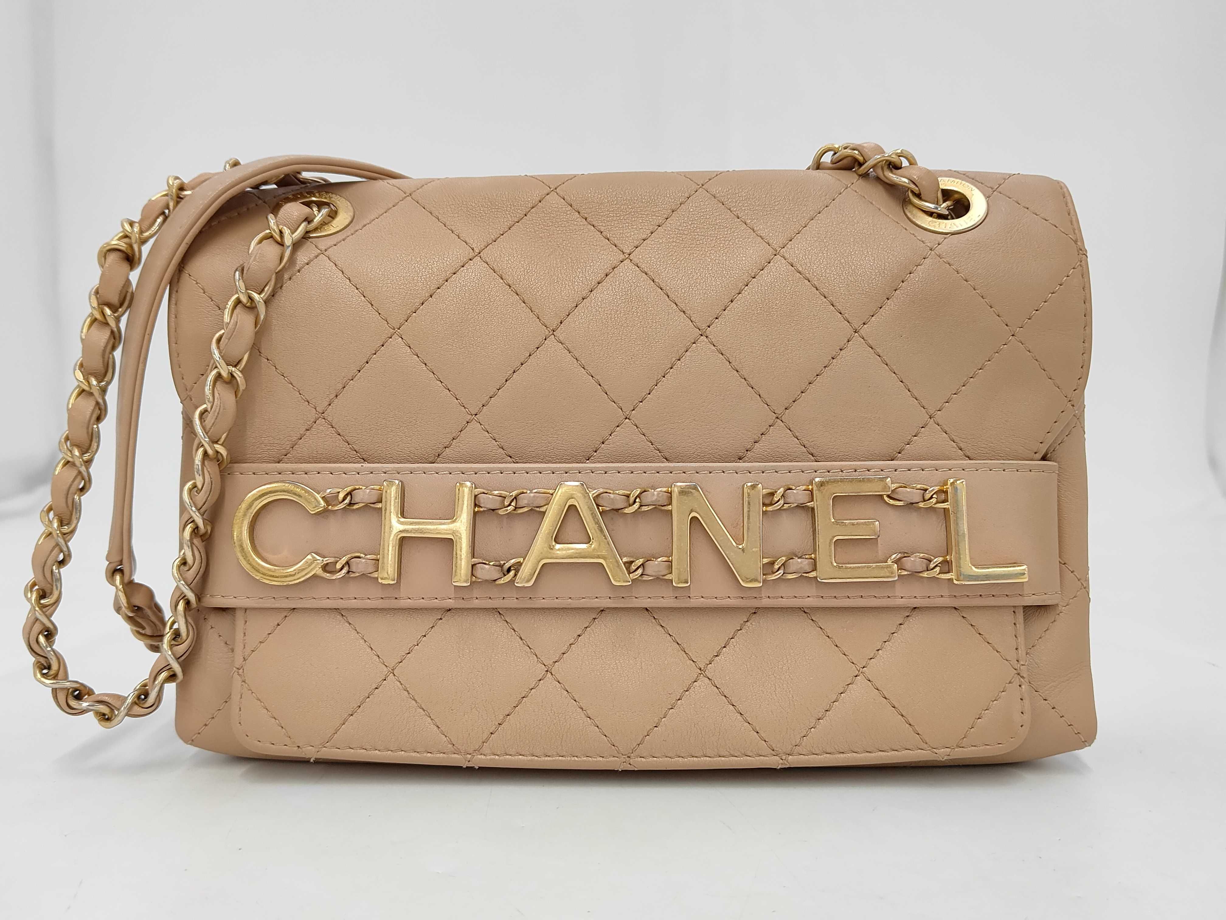 MM Lambskin Beige Gold Shoulder Bag 29872807