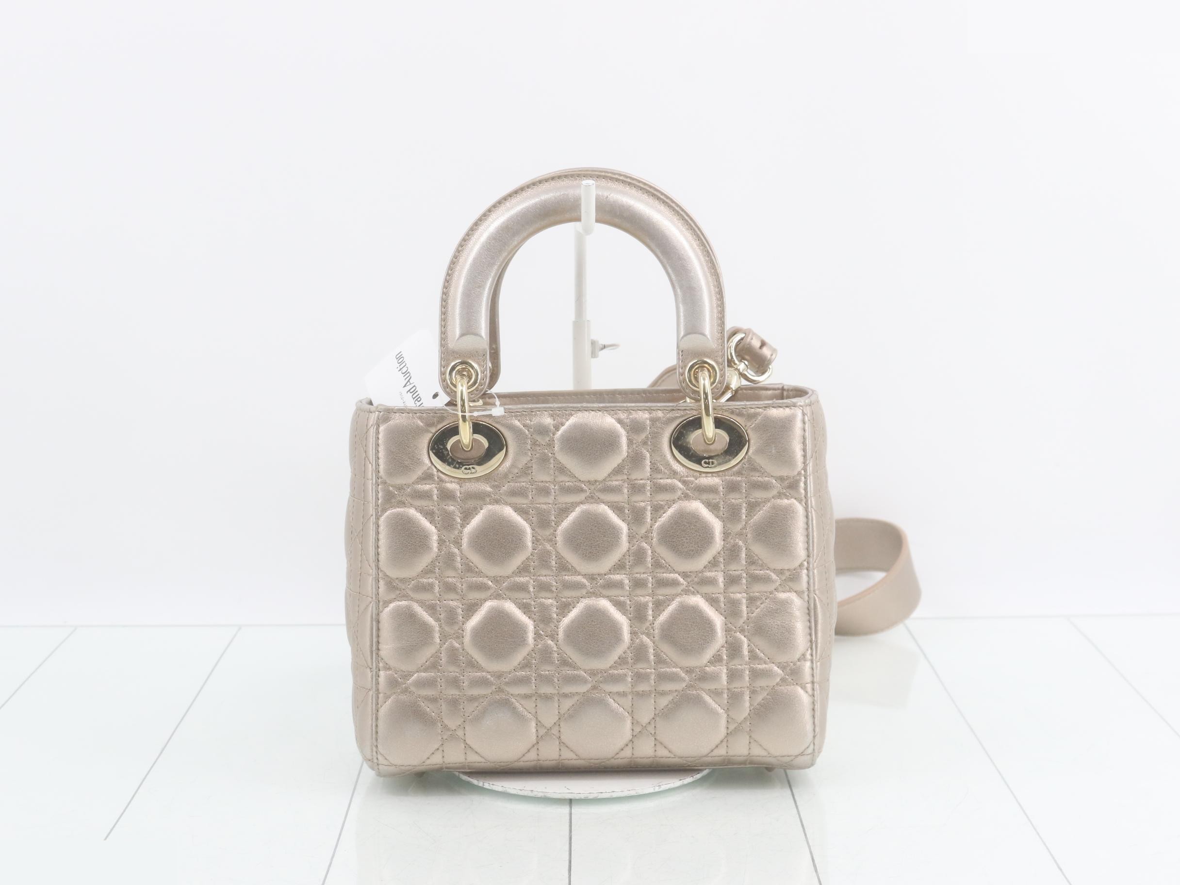 MyABC My Lady Dior Leather Gold 2-Way Handbag with Strap — view 2