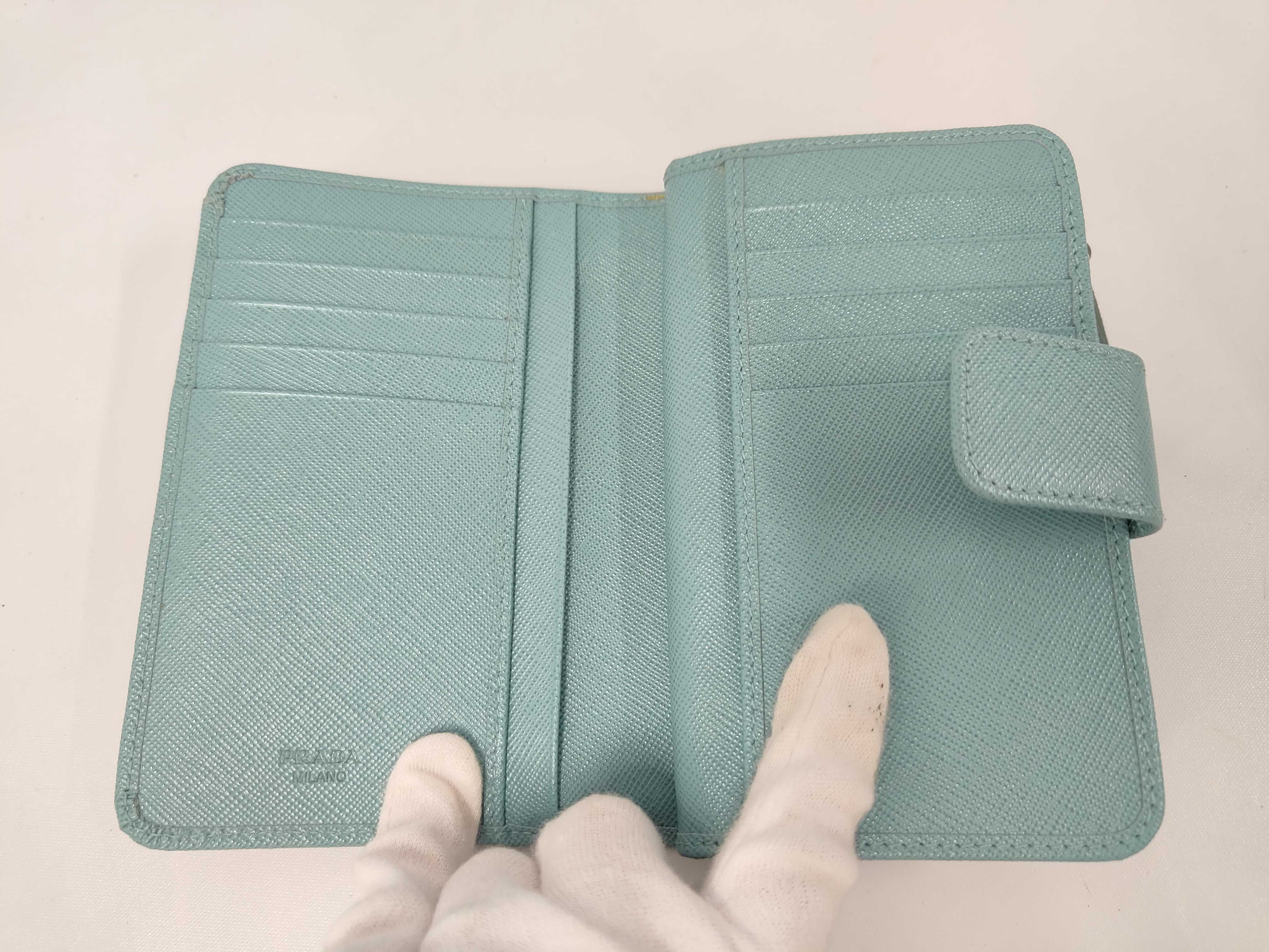 Saffiano Bifold Wallet, Blue — view 7