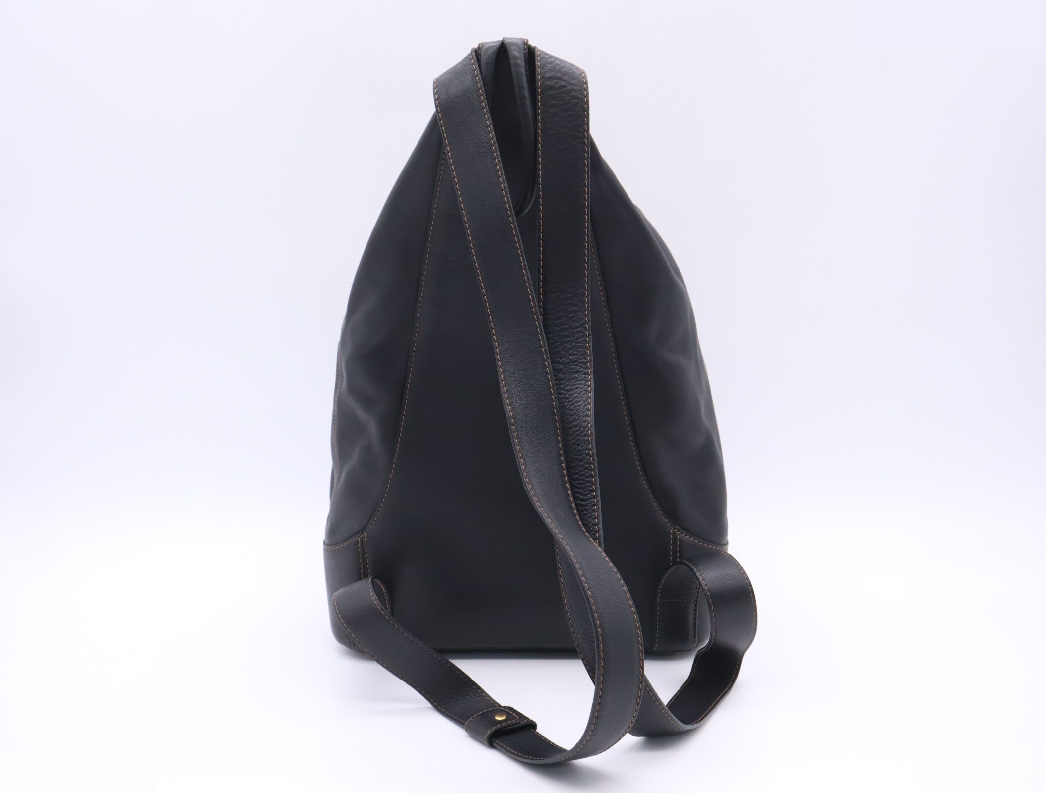Leather Anton Backpack, Black, Gold Hardware — view 2