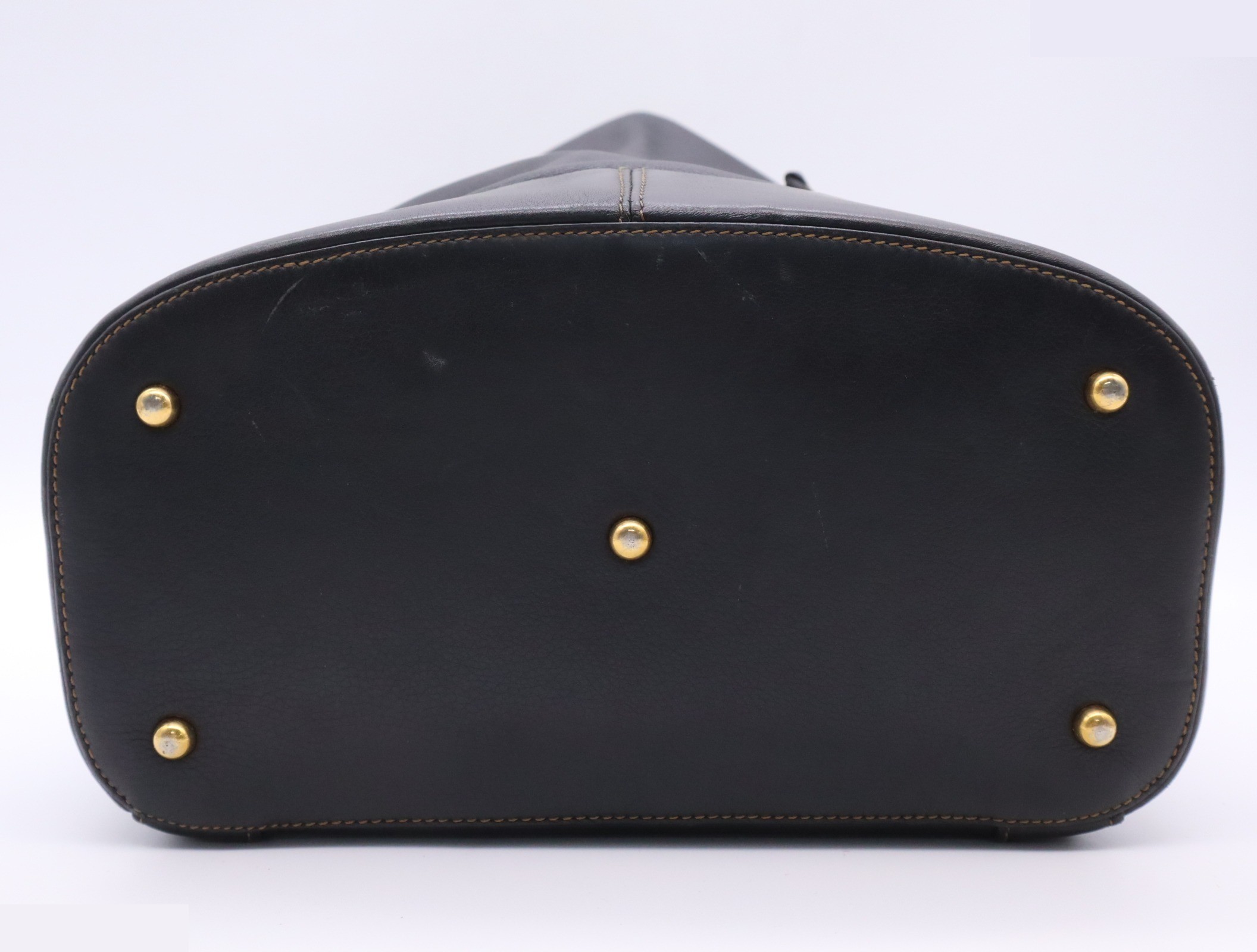 Leather Anton Backpack, Black, Gold Hardware — view 4