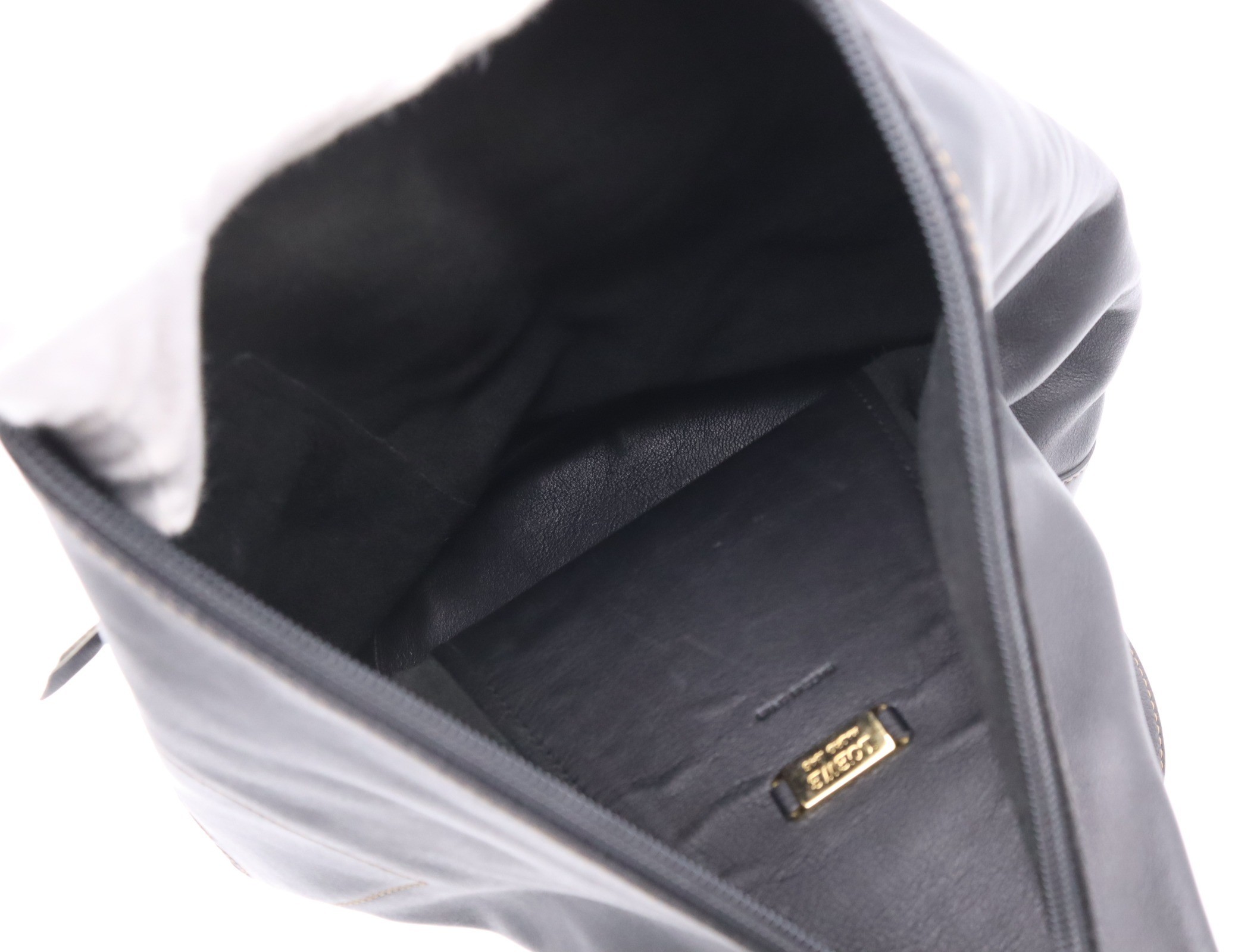 Leather Anton Backpack, Black, Gold Hardware — view 7