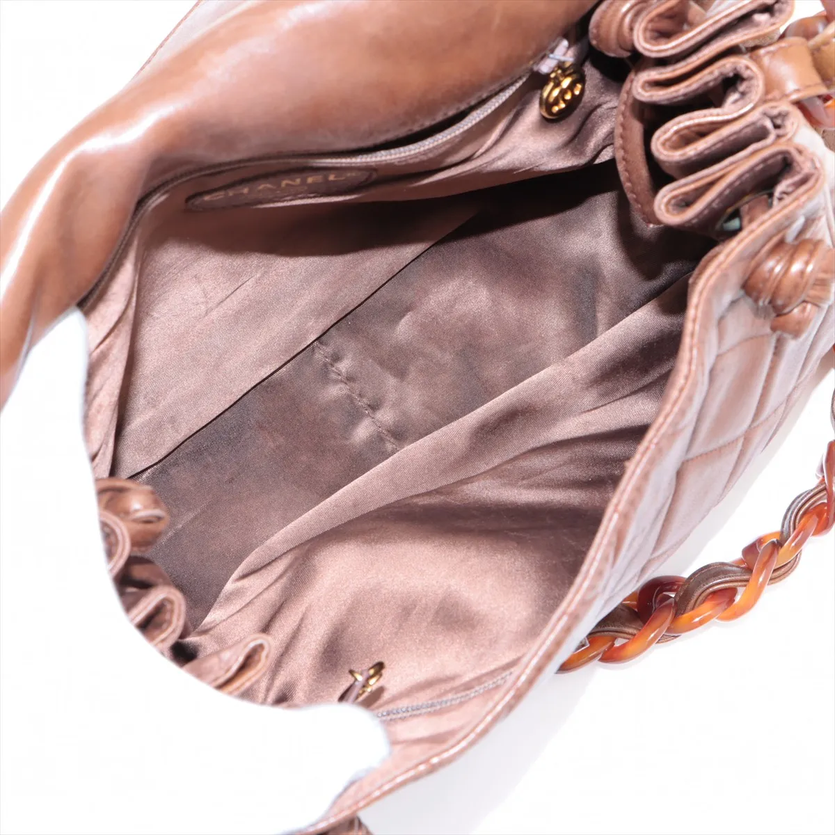 Matelasse Lambskin Chain Shoulder Bag Tortoiseshell Brown Gold Hardware 3446725 3rd Series — view 6