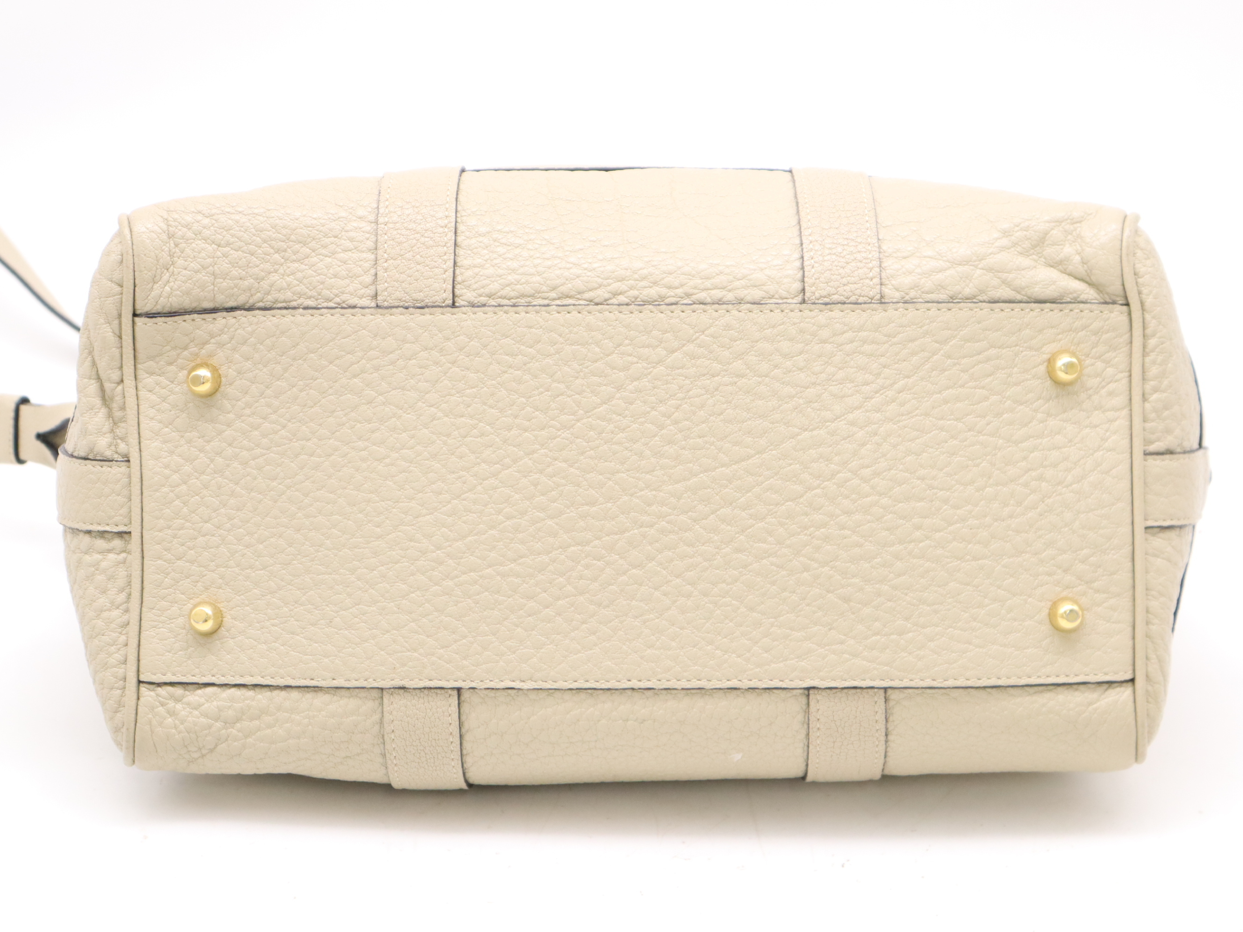 Leather 2way Boston Bag Beige GD Metal Fittings with Shoulder Strap Boston Bag — view 4