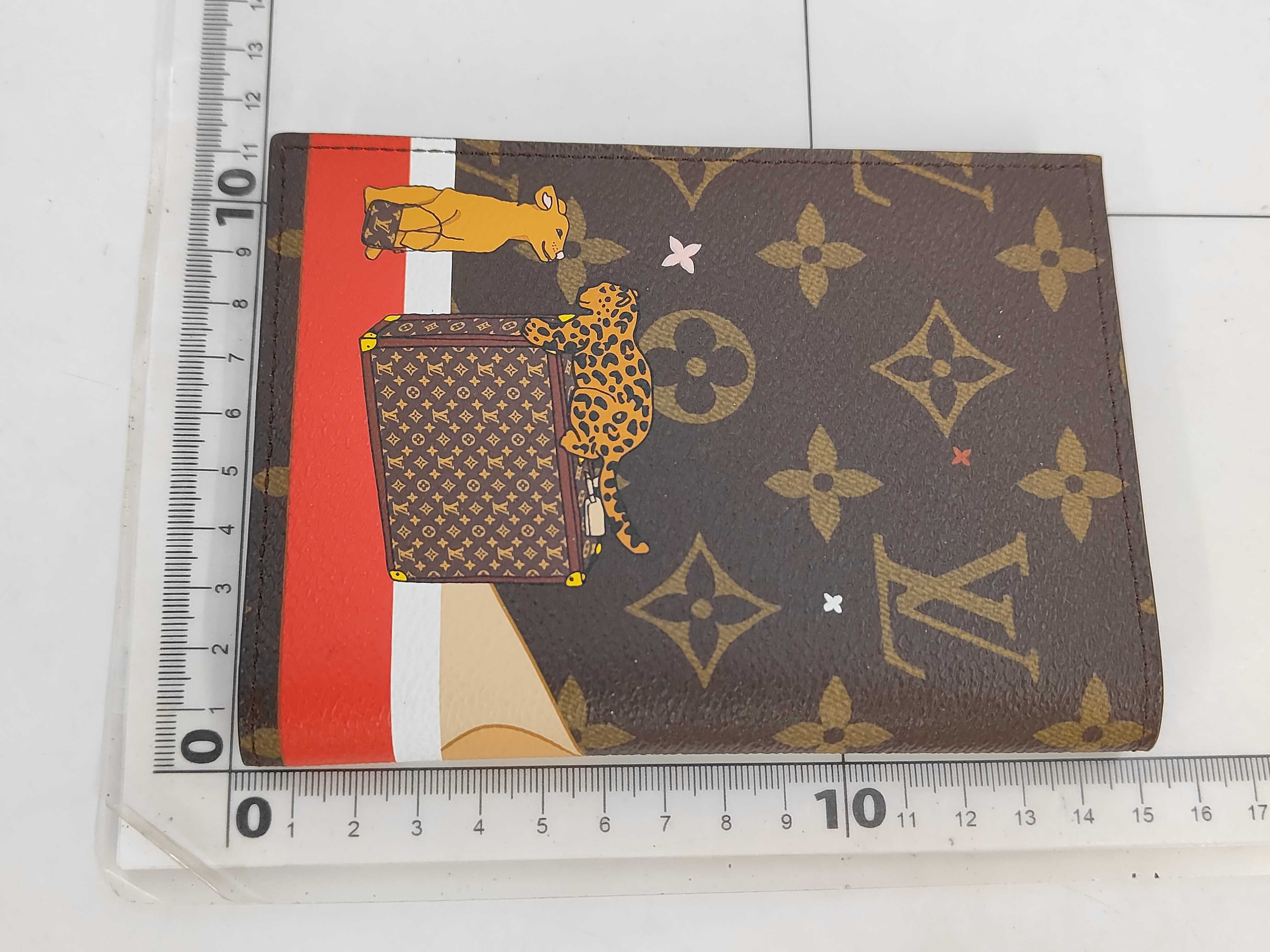 Brown Monogram Lion Passport Cover Notebook Cover — view 2
