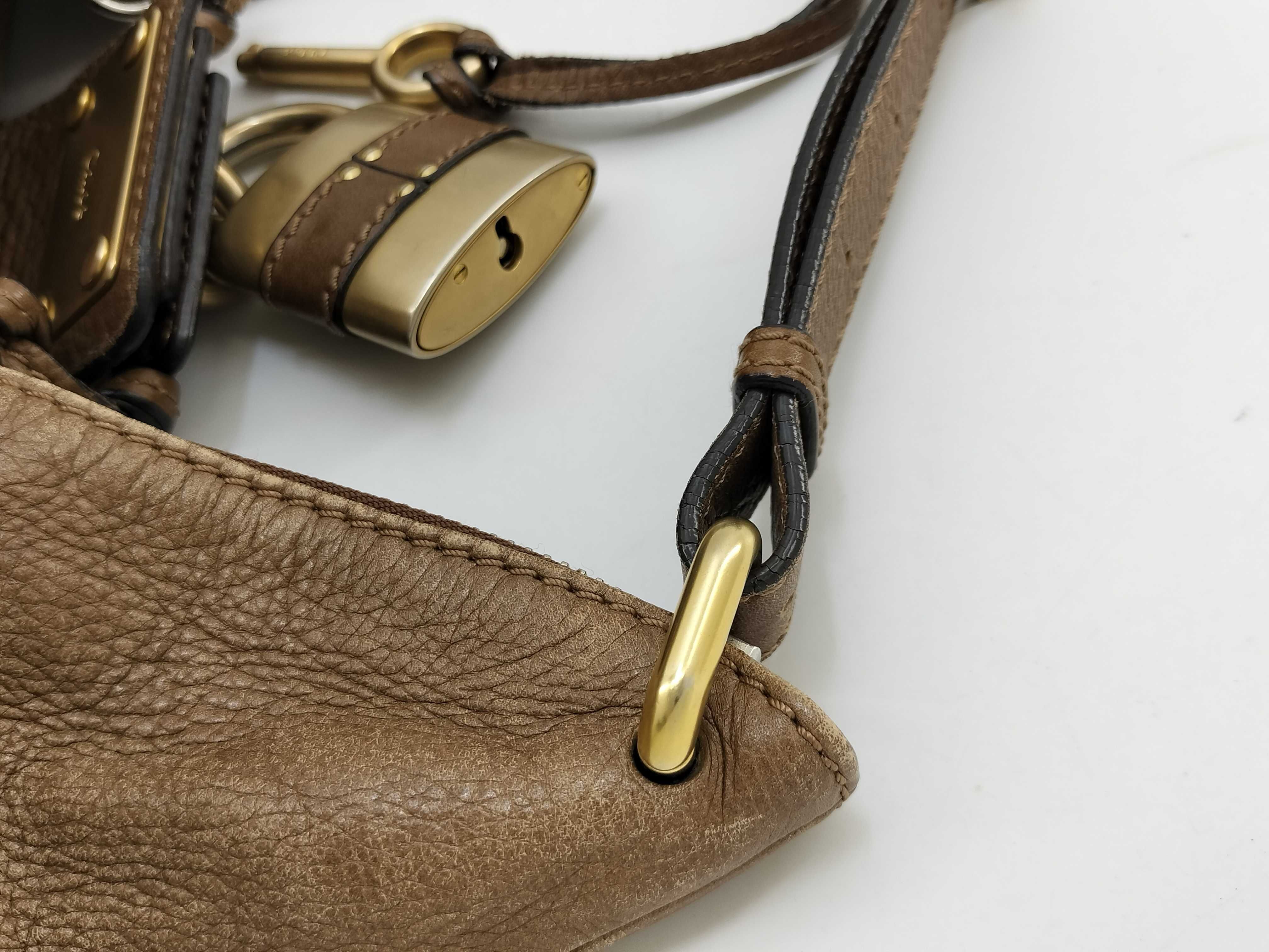 paddington padlock key one shoulder brown shoulder bag — view 7