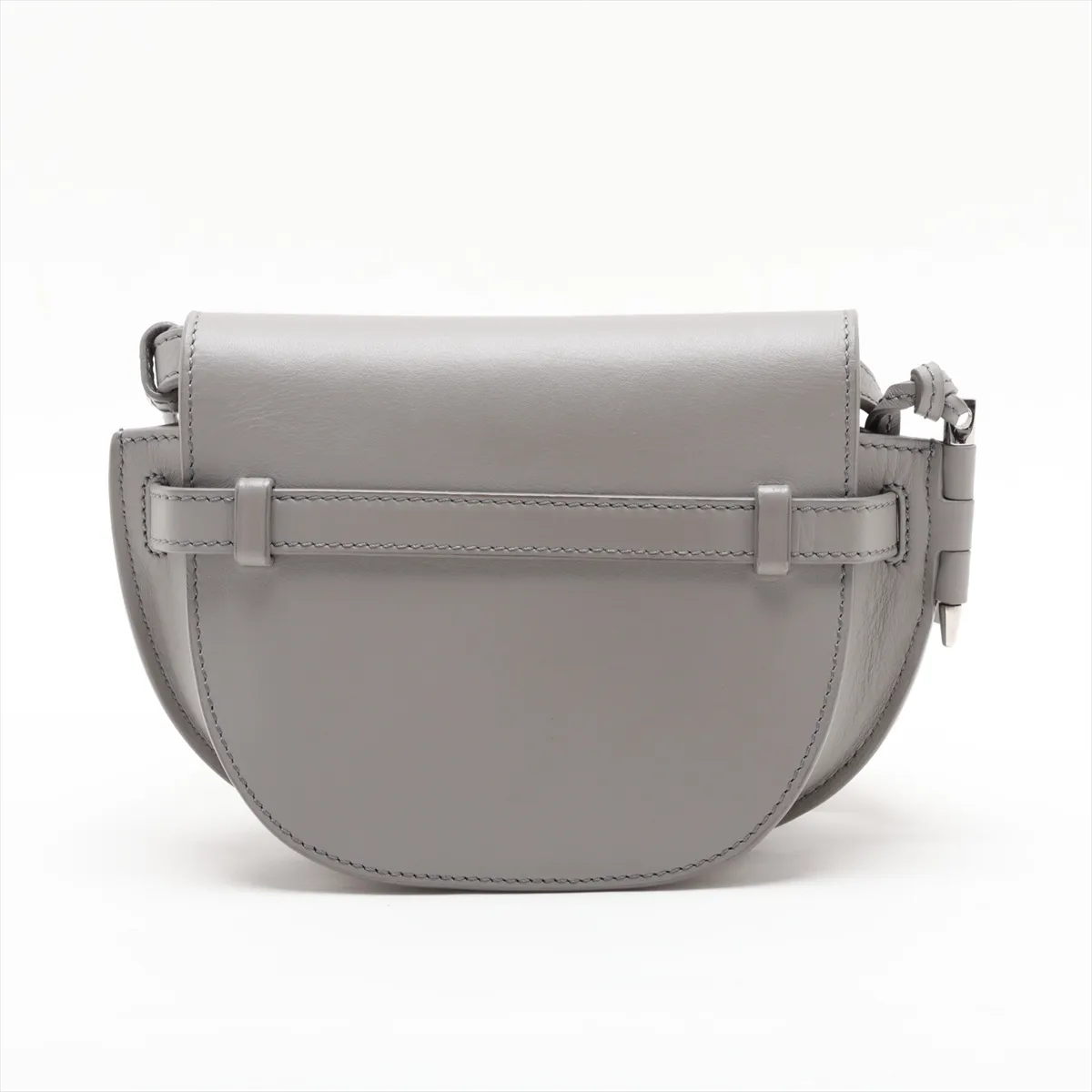 Gate Dual Mini Leather Shoulder Bag, Gray — view 2