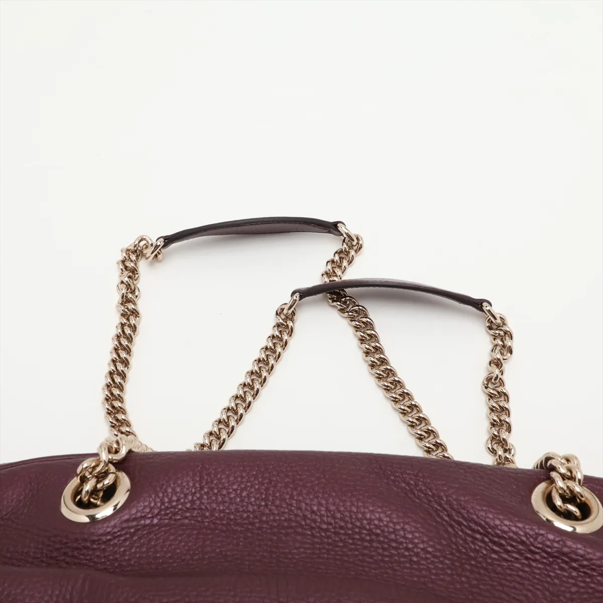 Soho 353126 Leather Chain Tote Bag, Purple — view 6