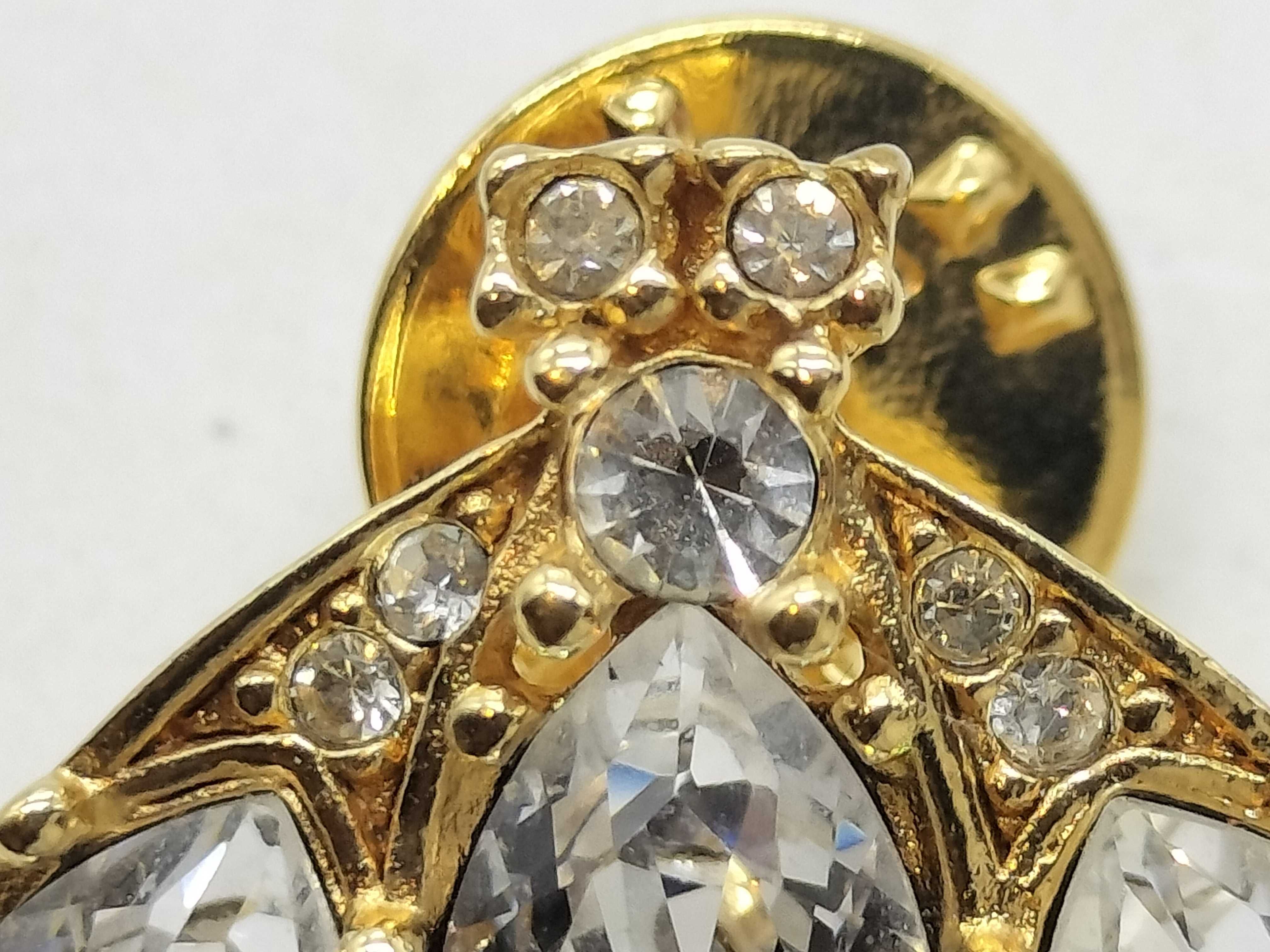 Bee Motif Rhinestone Earring (Single) / Brooch — view 3