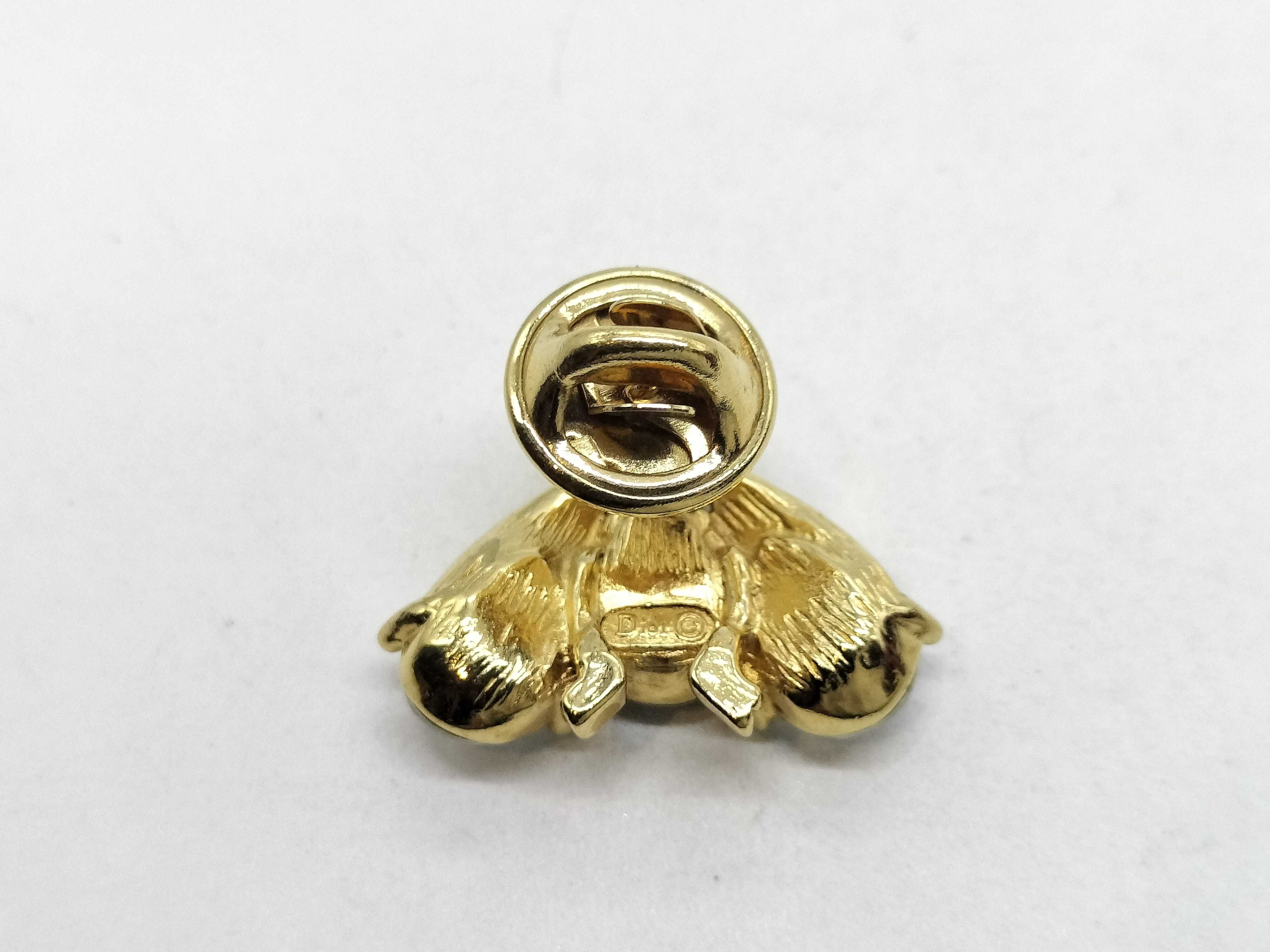 Bee Motif Rhinestone Earring (Single) / Brooch — view 5