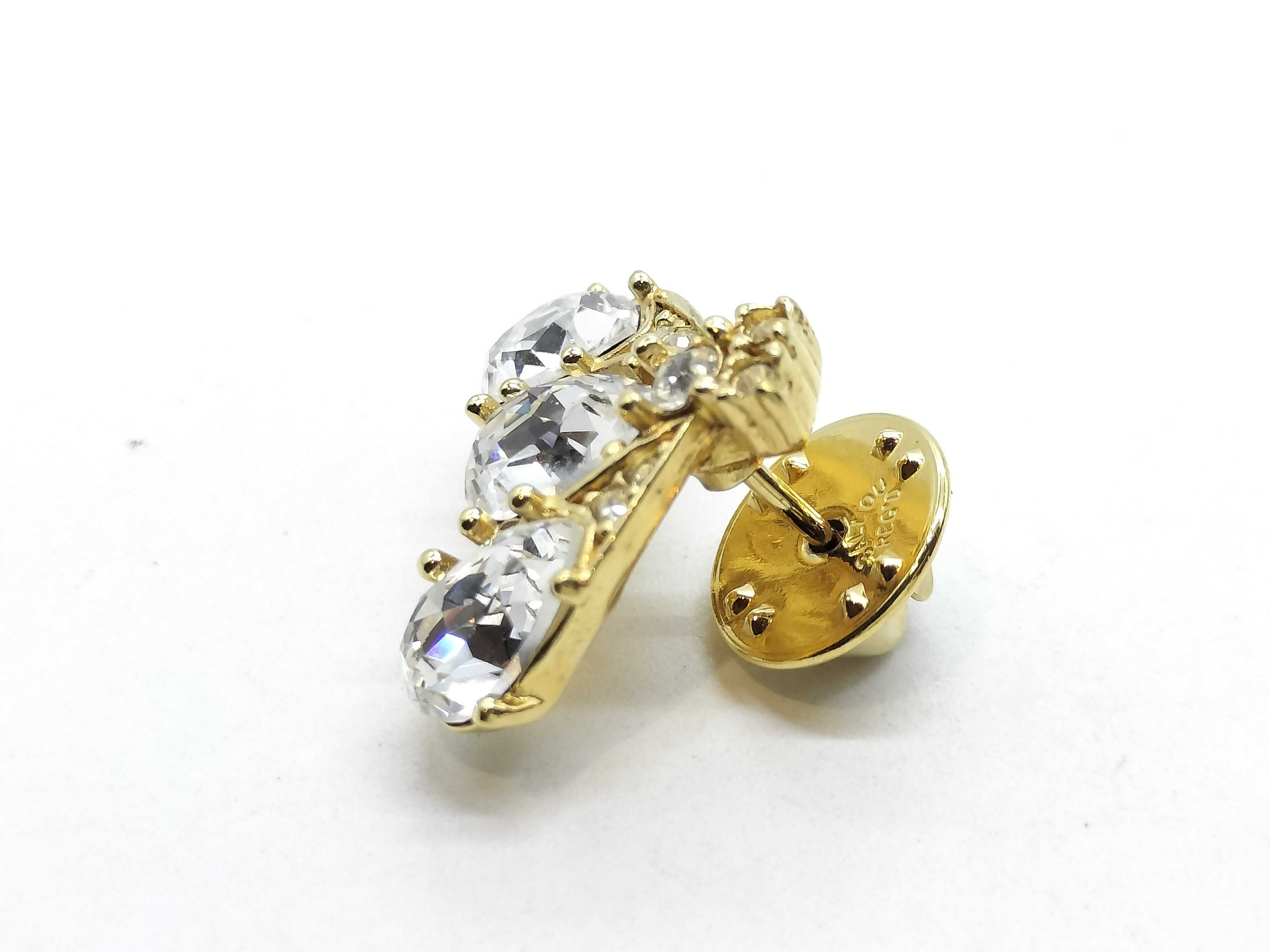 Bee Motif Rhinestone Earring (Single) / Brooch — view 6