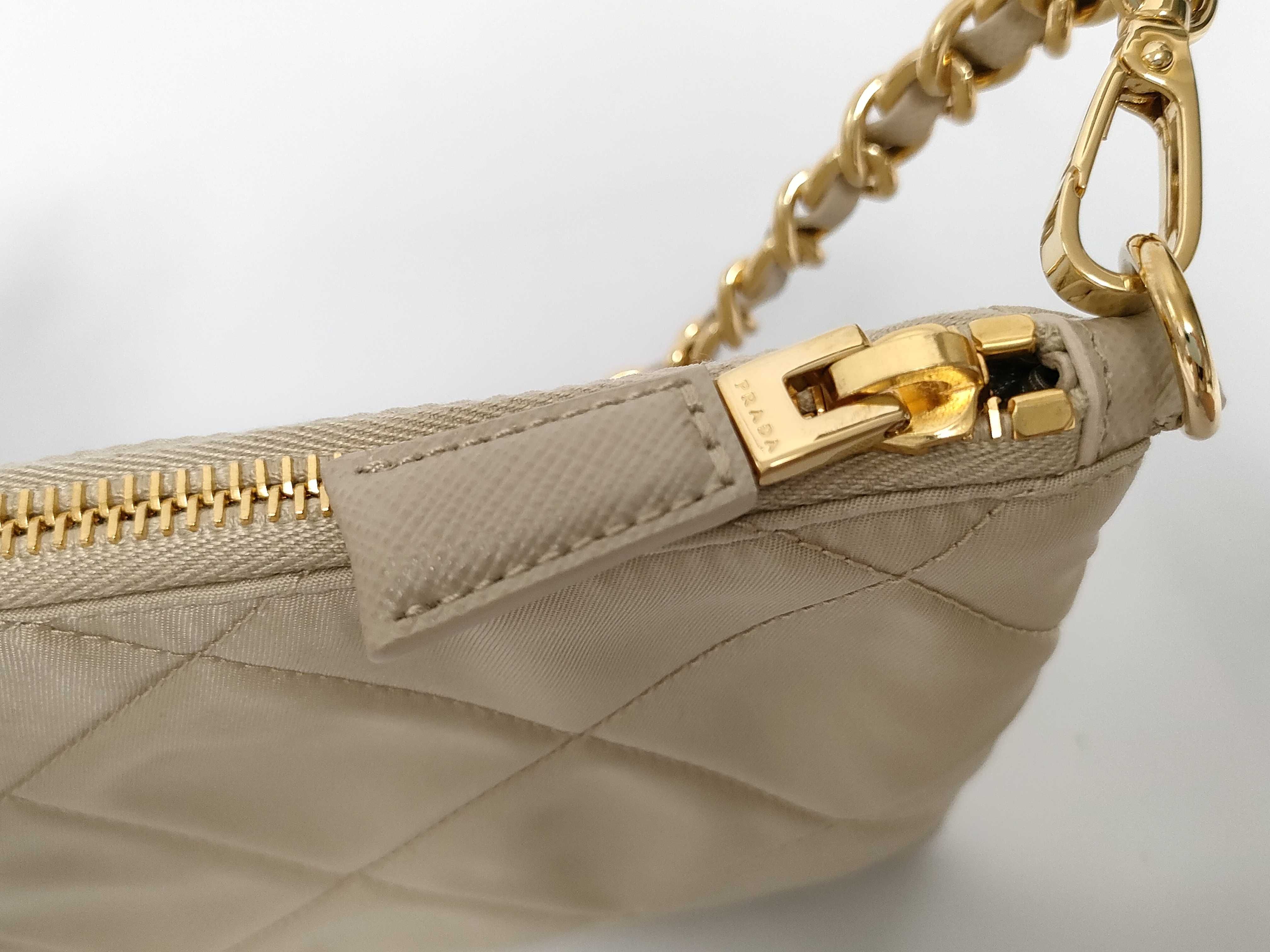 Nylon Prada Tessuto Inpunto Nylon Chain Shoulder Bag Beige 1N1054 Shoulder Bag — view 6