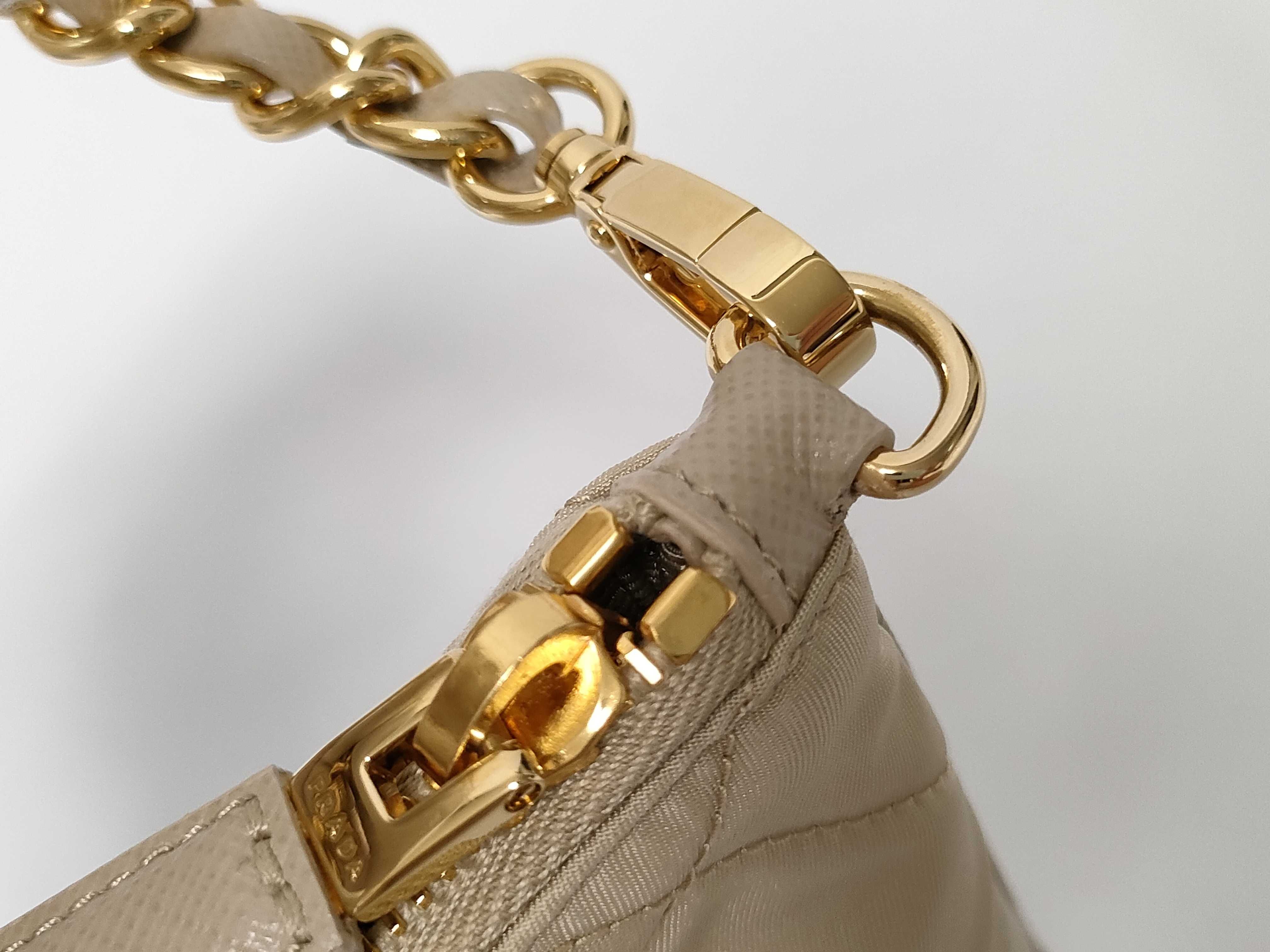 Nylon Prada Tessuto Inpunto Nylon Chain Shoulder Bag Beige 1N1054 Shoulder Bag — view 8